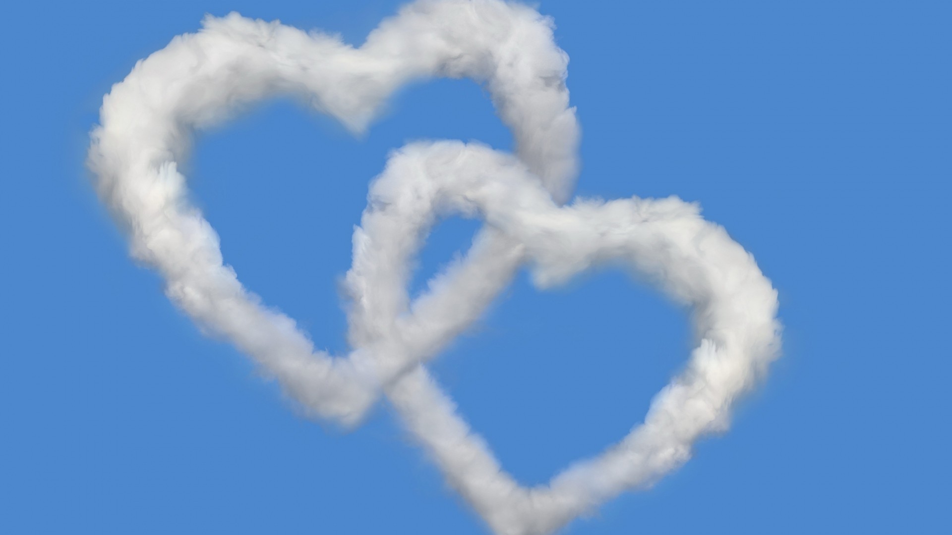 Cuori di nuvole, Cielo azzurro, Romantico, 16:9 Full HD, sfondo widescreen