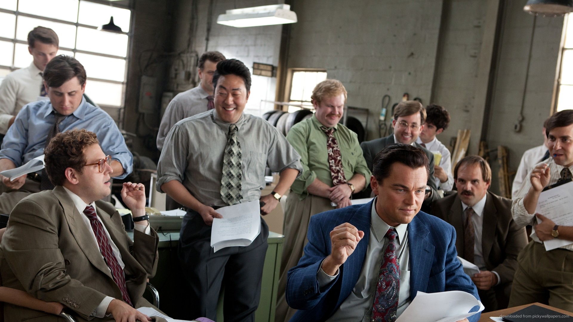 Leonardo DiCaprio, Jonah Hill, The Wolf of Wall Street, Stratton Oakmont, Ufficio, sfondo Full HD