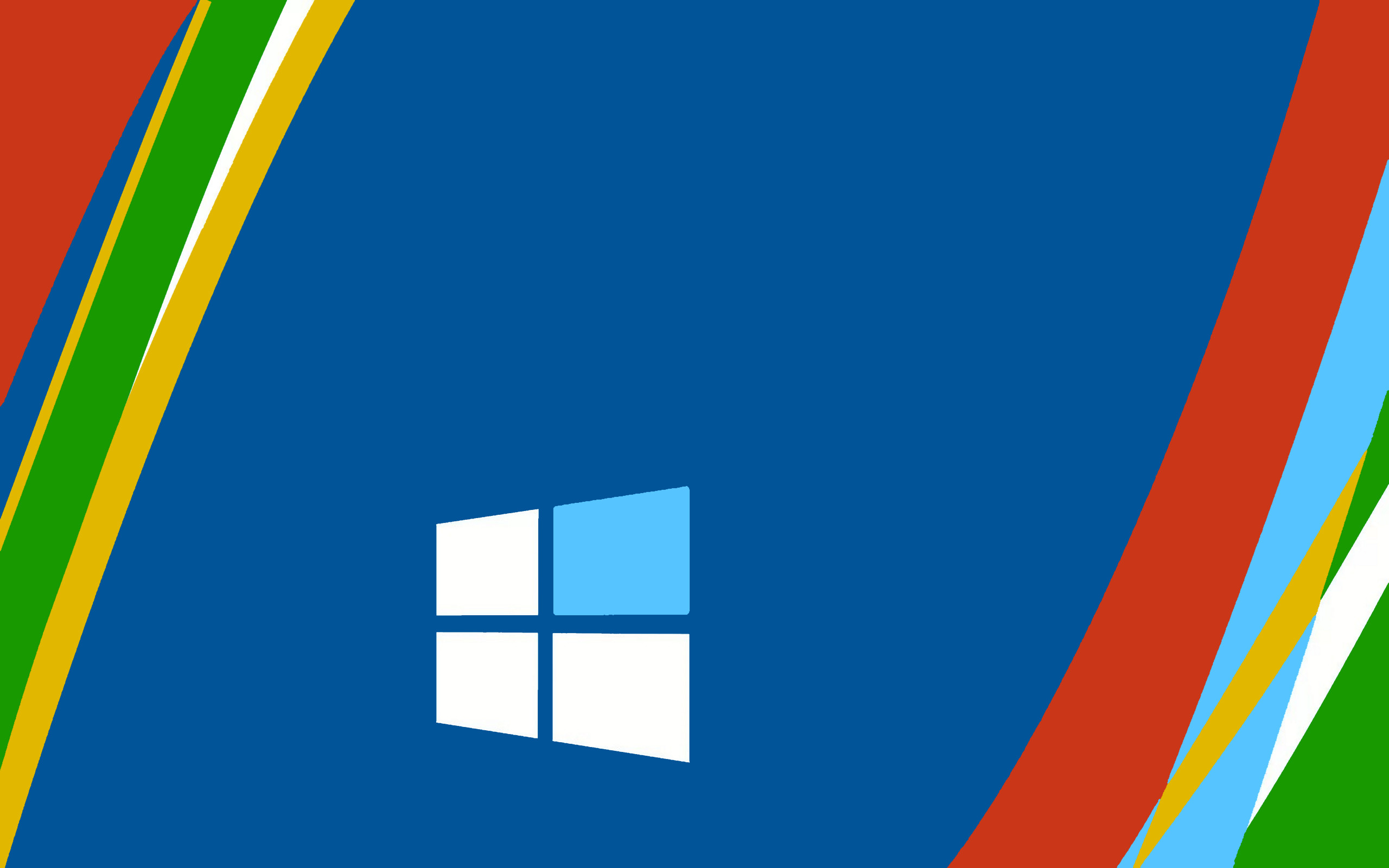 Windows 10, Logo Windows, Strisce colorate, Blu, 2K 1600p, sfondo desktop