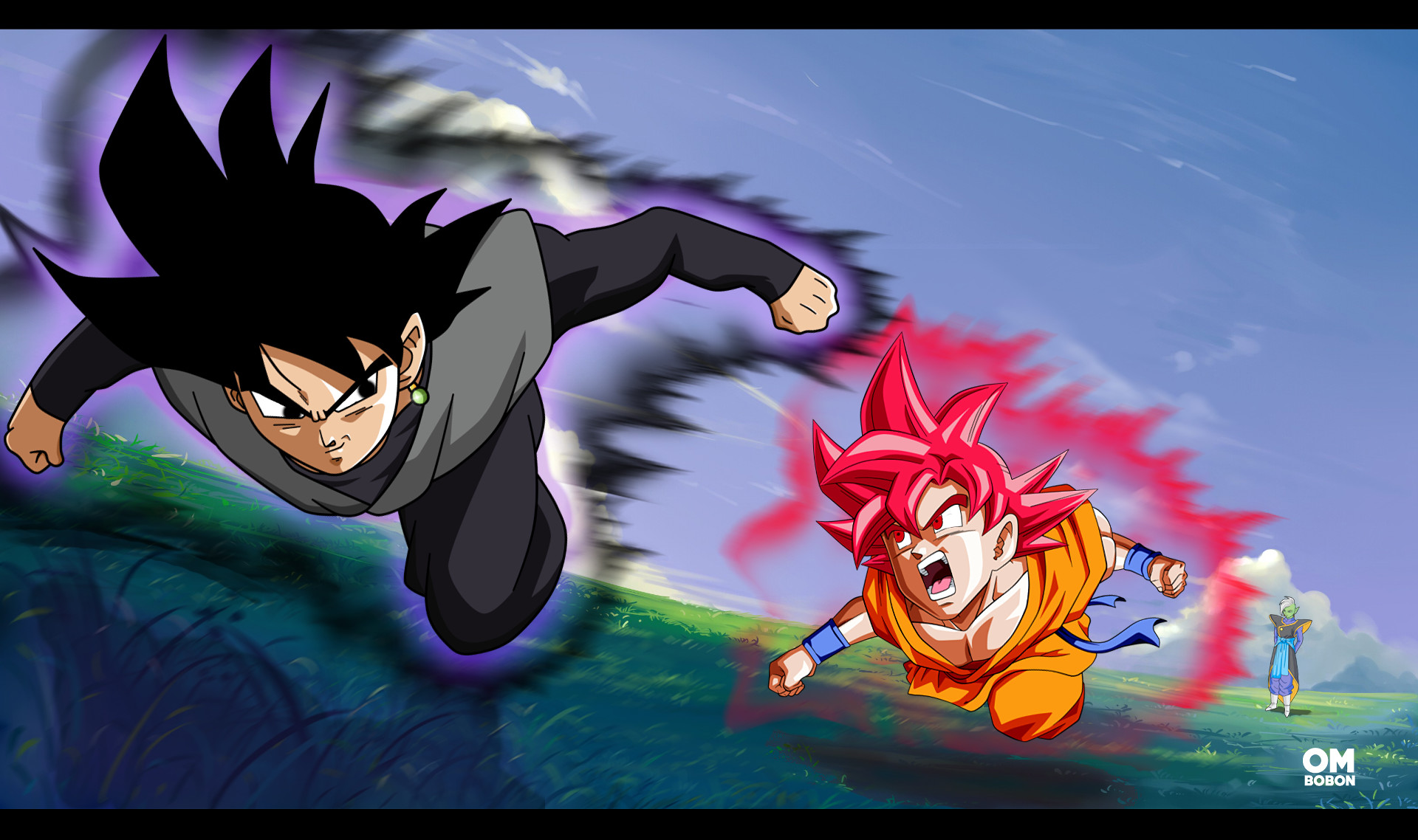 Goku Black, Son Goku, Super Saiyan God, Dragon Ball Super, Full HD, sfondo per portatile