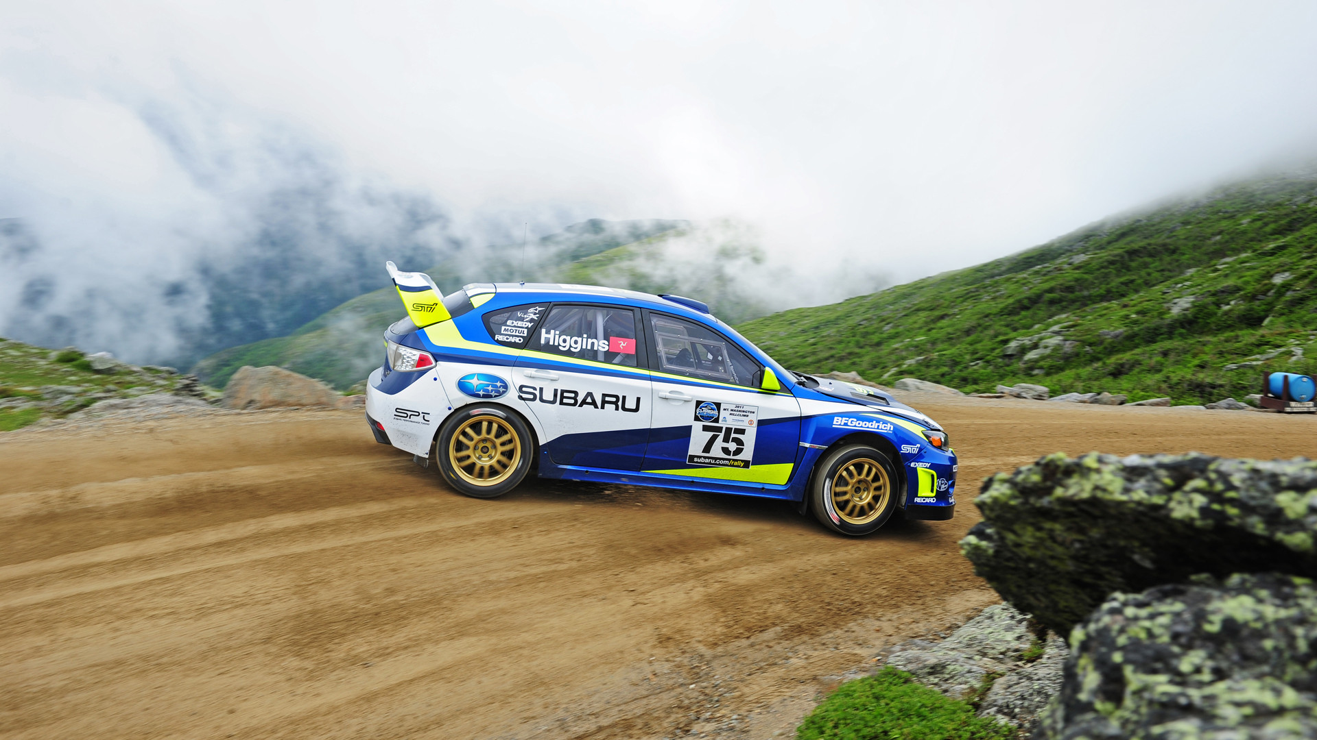 Subaru Impreza WRX STI, Mount Washington, Curva, Sterrato, 16:9 Full HD, sfondo widescreen