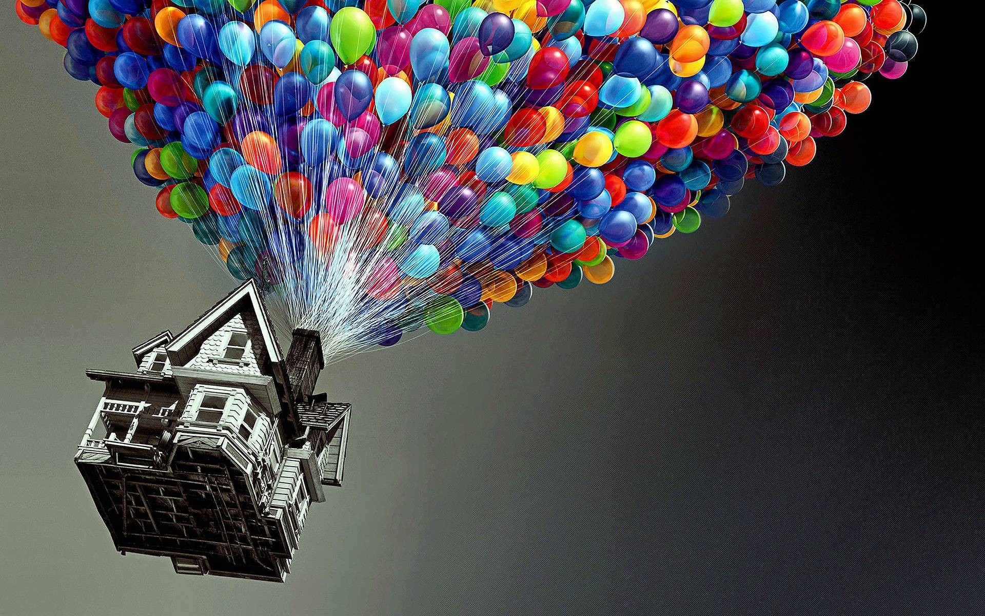 Up, Casa volante, Palloncini colorati, Pixar, Disney, 1920x1200, sfondo per PC