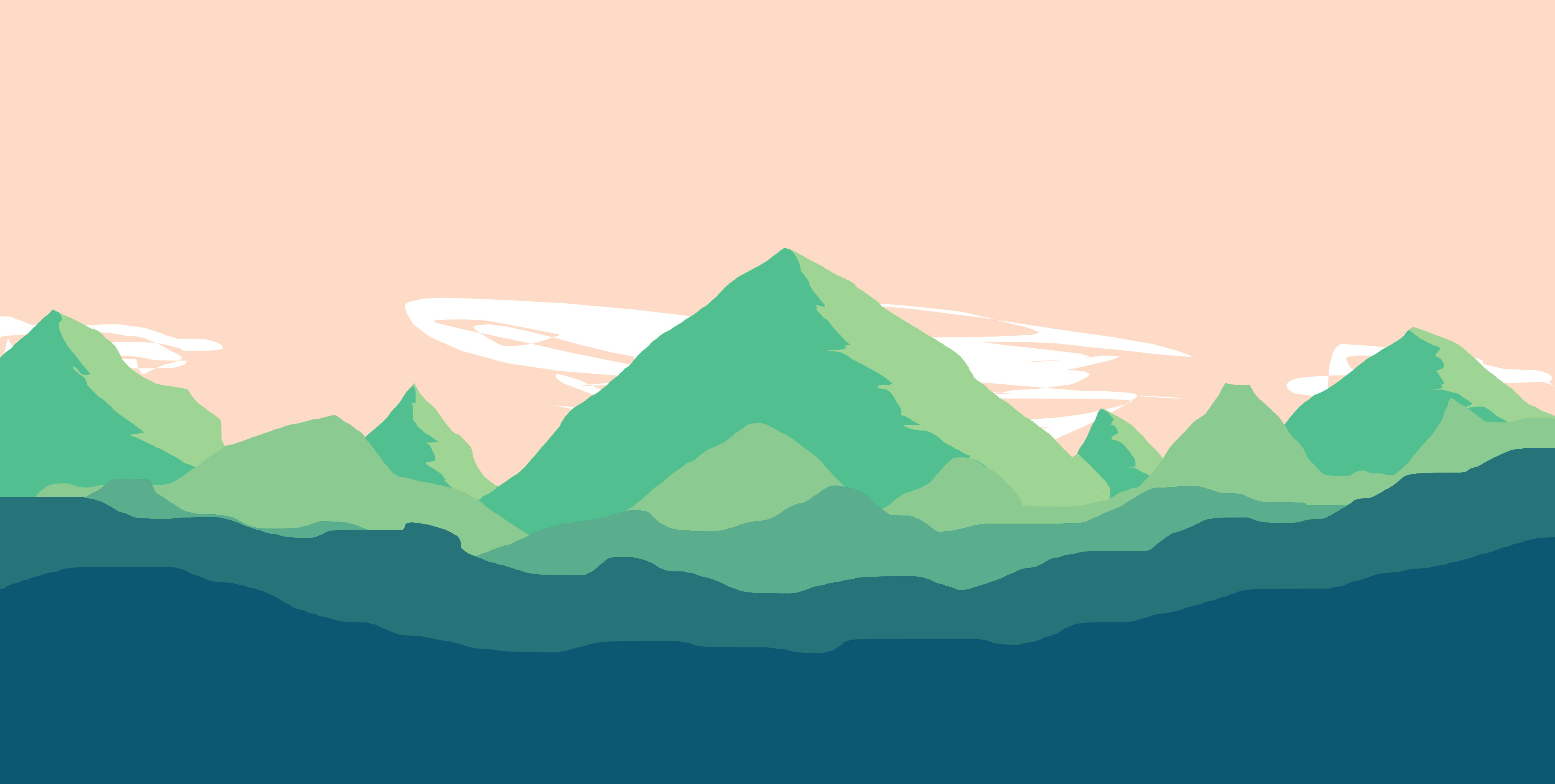 Firewatch, Montagne verdi, Minimalismo, Cielo pesca, 4K, sfondo Windows 11