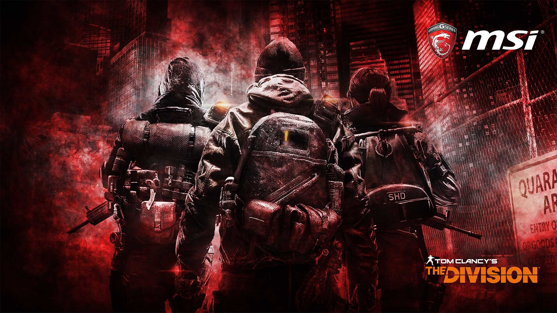 MSI, Tom Clancy's The Division, Soldati, Rosso, 1920x1080, sfondo per PC