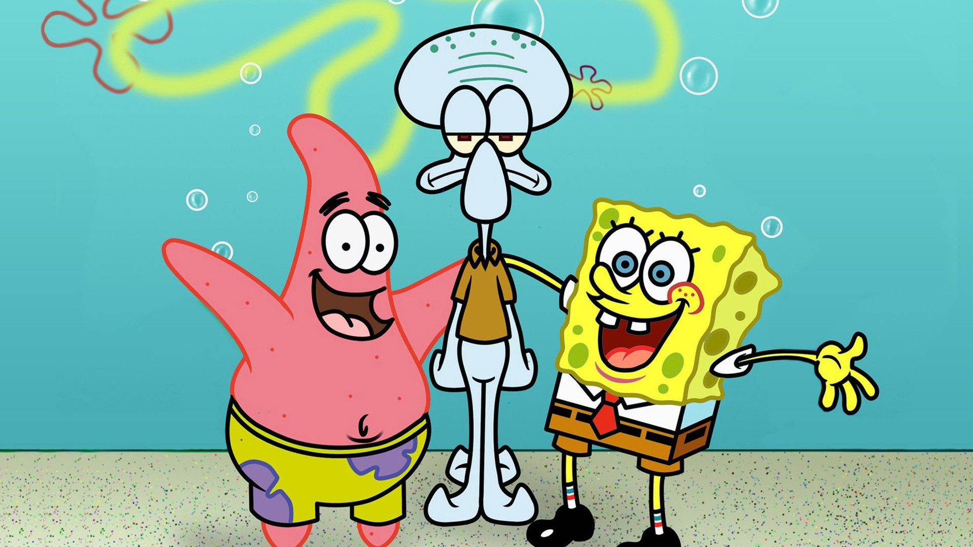 SpongeBob, Patrick Stella, Squiddi, SpongeBob SquarePants, Full HD, sfondo per PC e portatile