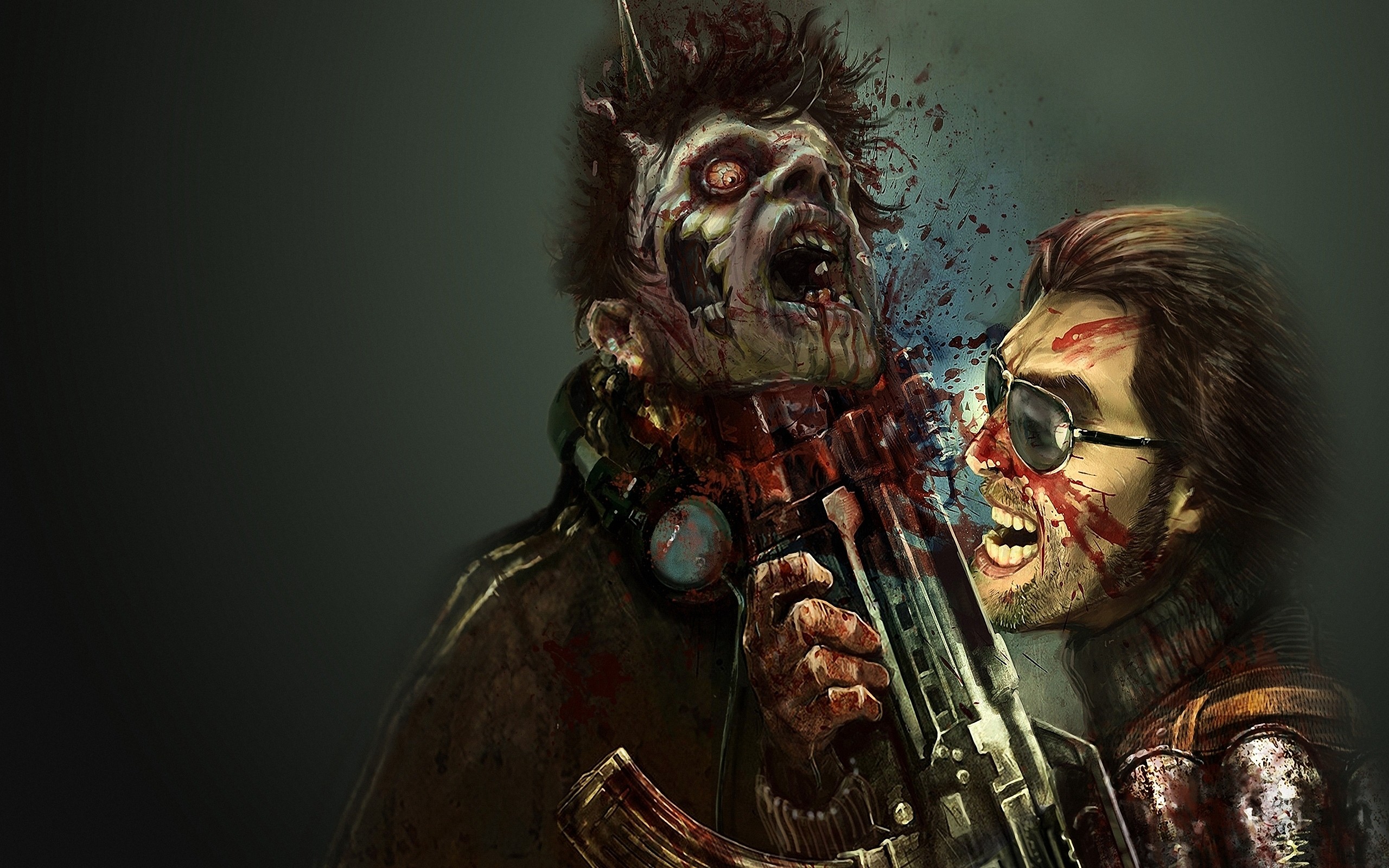 Zombi, Morso, Sangue, Illustrazione, Horror, 2K, sfondo per PC