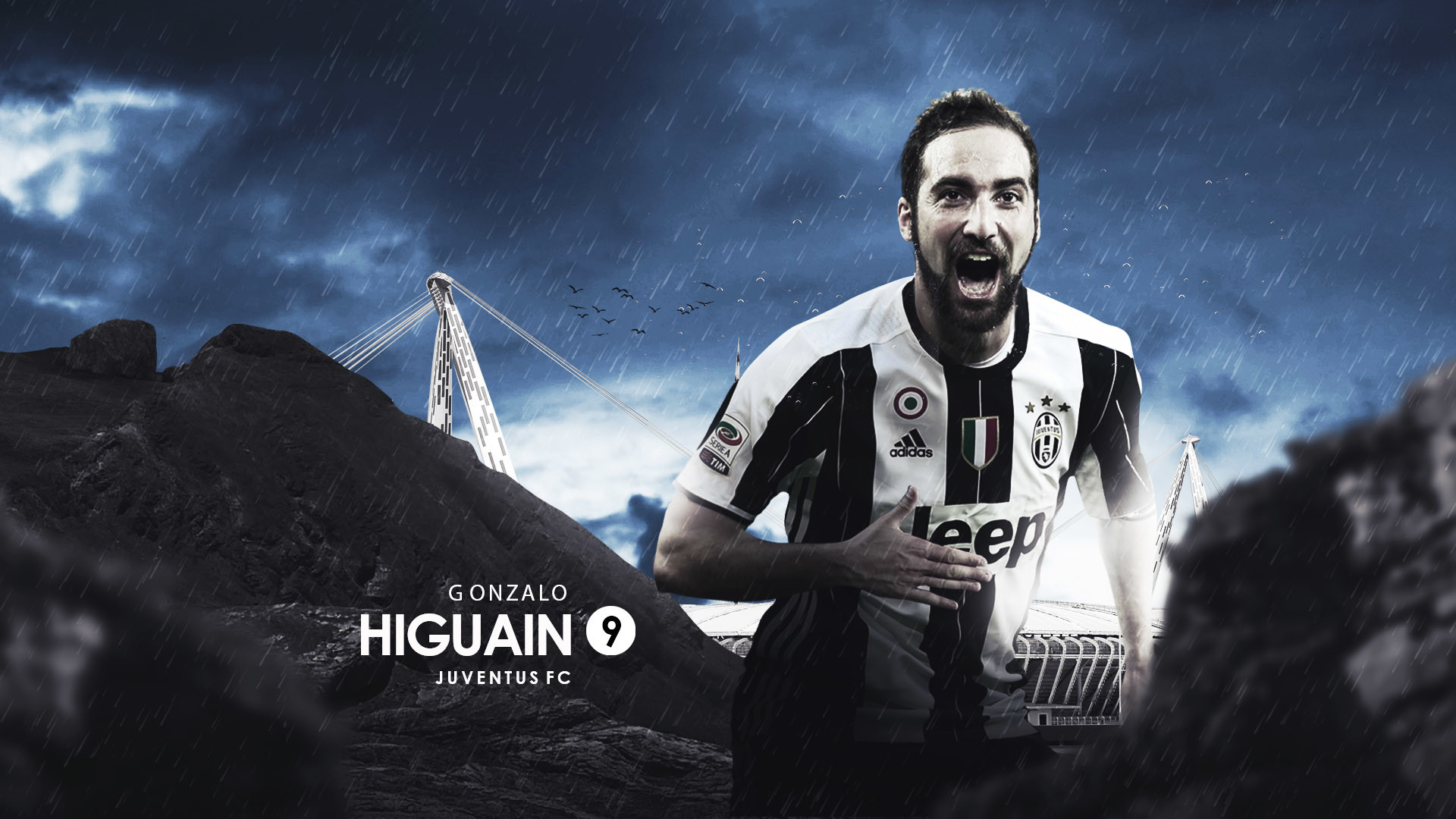Juventus, Gonzalo Higuaín, Esultanza, Juventus Stadium, Full HD, sfondo per PC e portatile