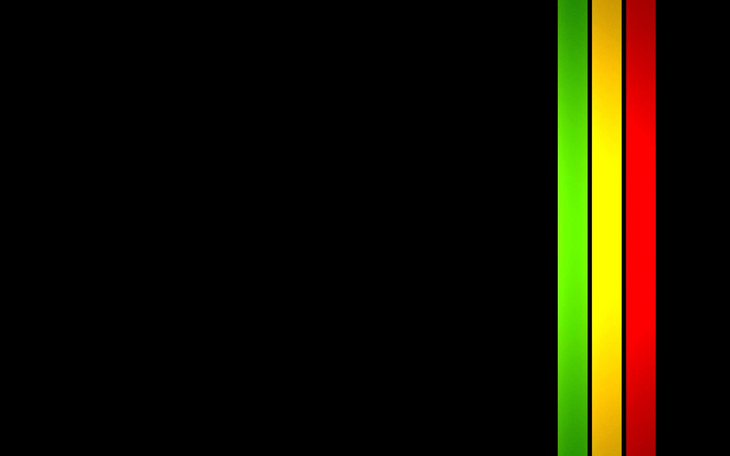 Strisce, Verde giallo rosso, Sfondo nero, Minimalismo, 2K, wallpaper per PC