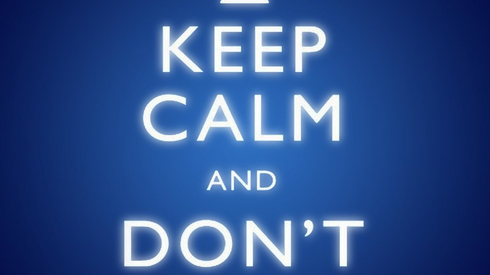 Keep Calm and Don't Blink, Doctor Who, Tipografia, Sfondo blu, Full HD, wallpaper desktop