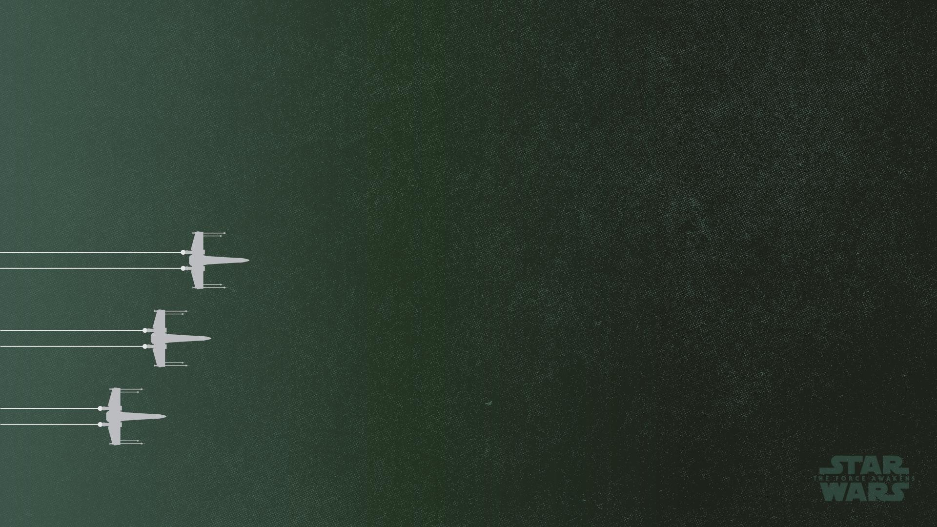 X-wing, Star Wars, Minimalismo, Sfondo verde, Full HD, wallpaper desktop