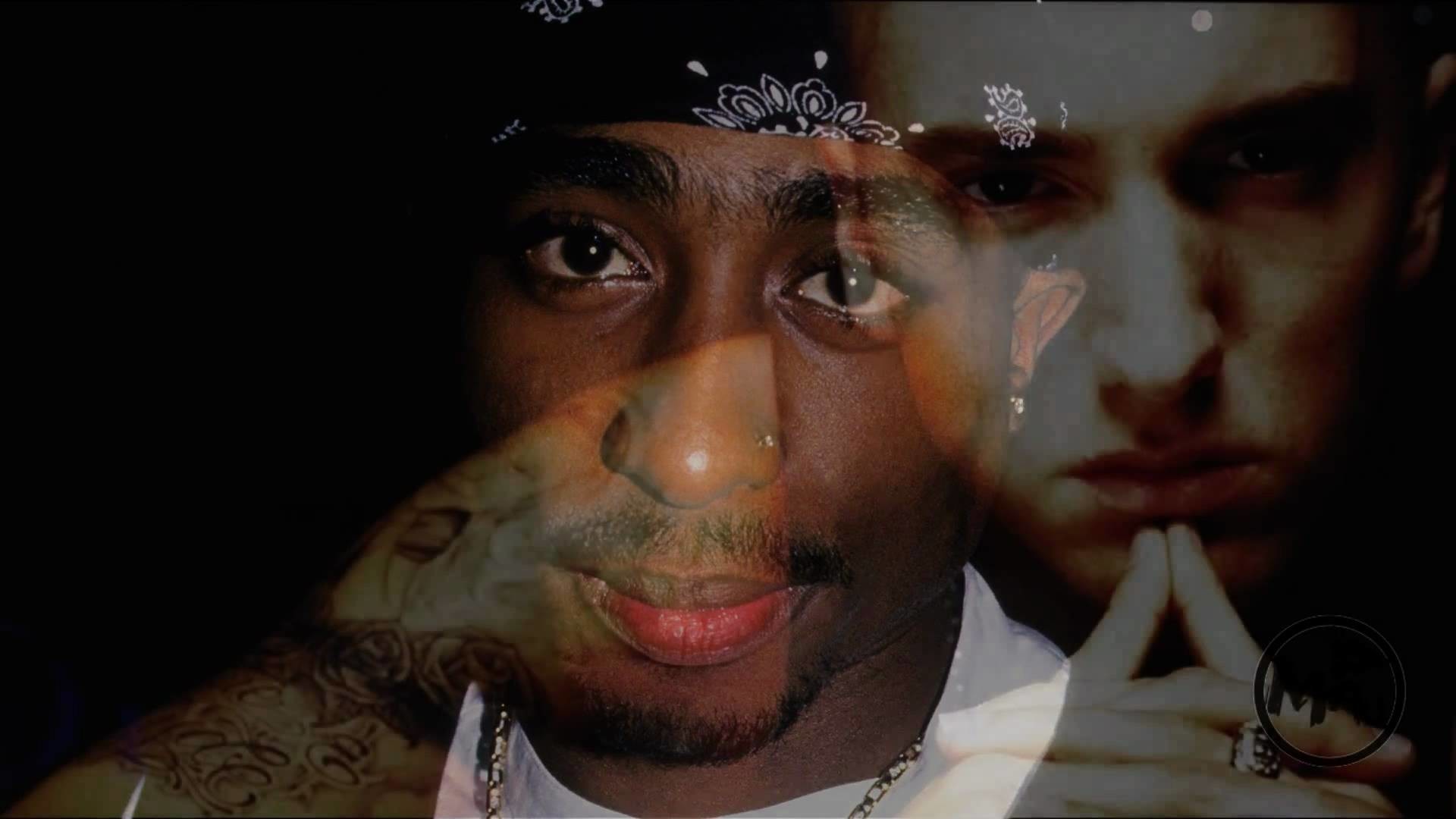 Tupac Shakur, Doppia esposizione, Bandana, Ritratto, Full HD, sfondo Windows 11