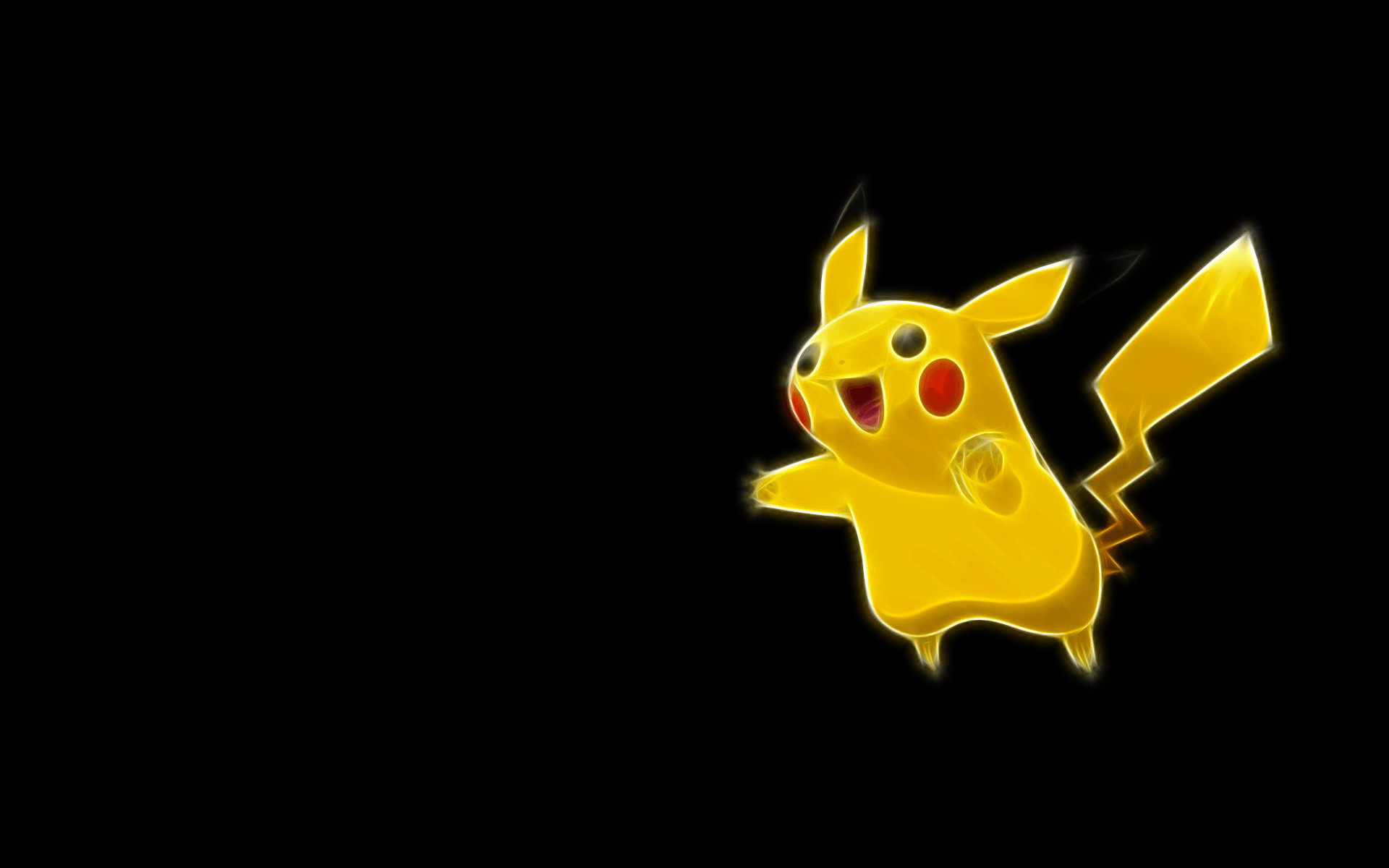 Pikachu, Pokémon, Sfondo nero, Giallo, 16:10 Full HD, wallpaper widescreen