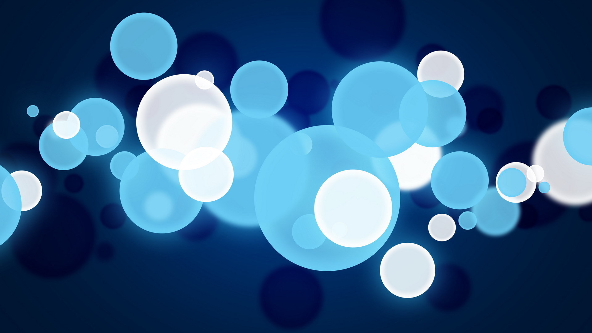 Azzurro, Bokeh, Cerchi, Blu notte, Astratto, Full HD, wallpaper per portatile