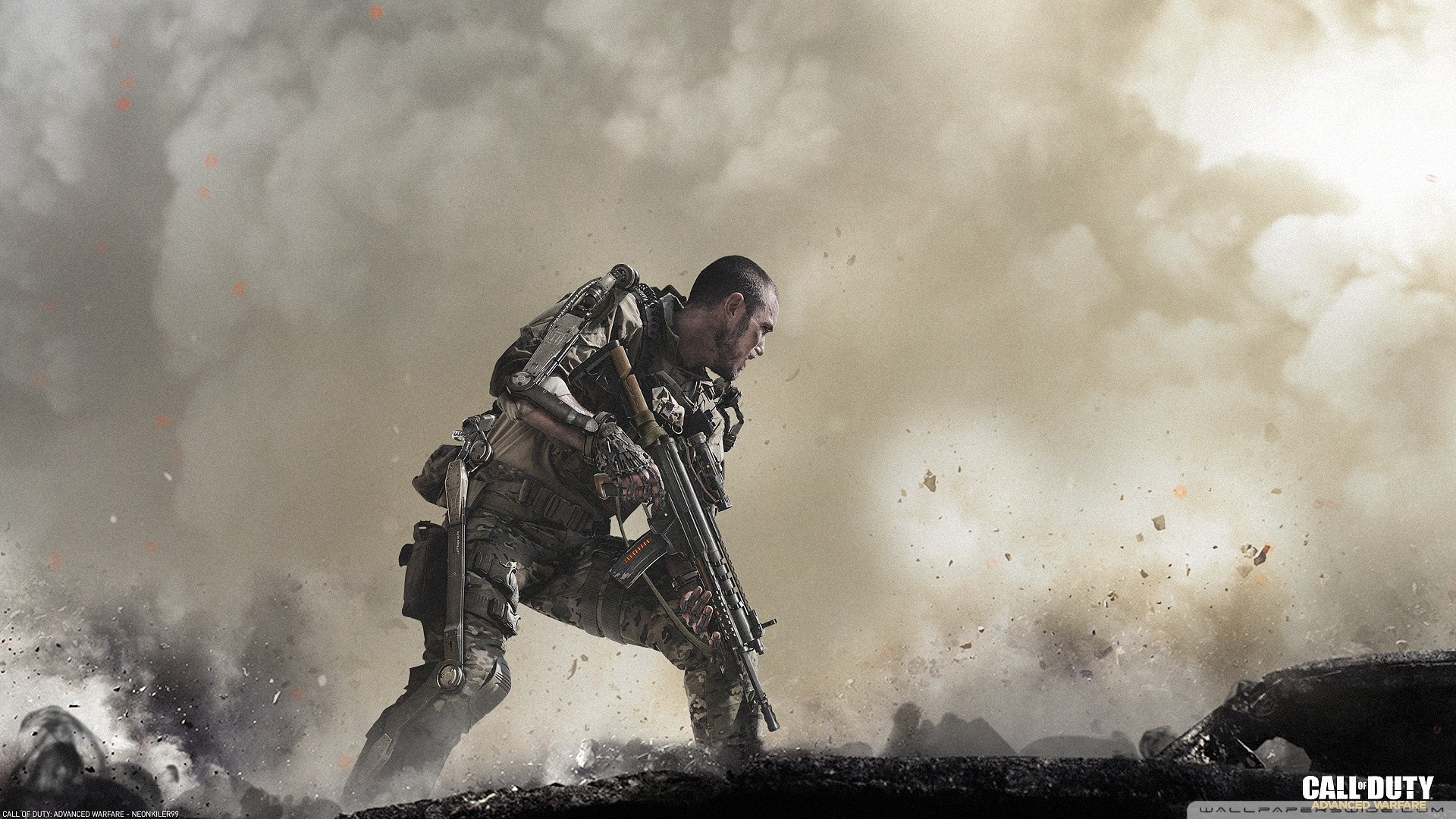 Call of Duty: Advanced Warfare, Soldato, Fumo, Battaglia, 1920x1080, sfondo per PC