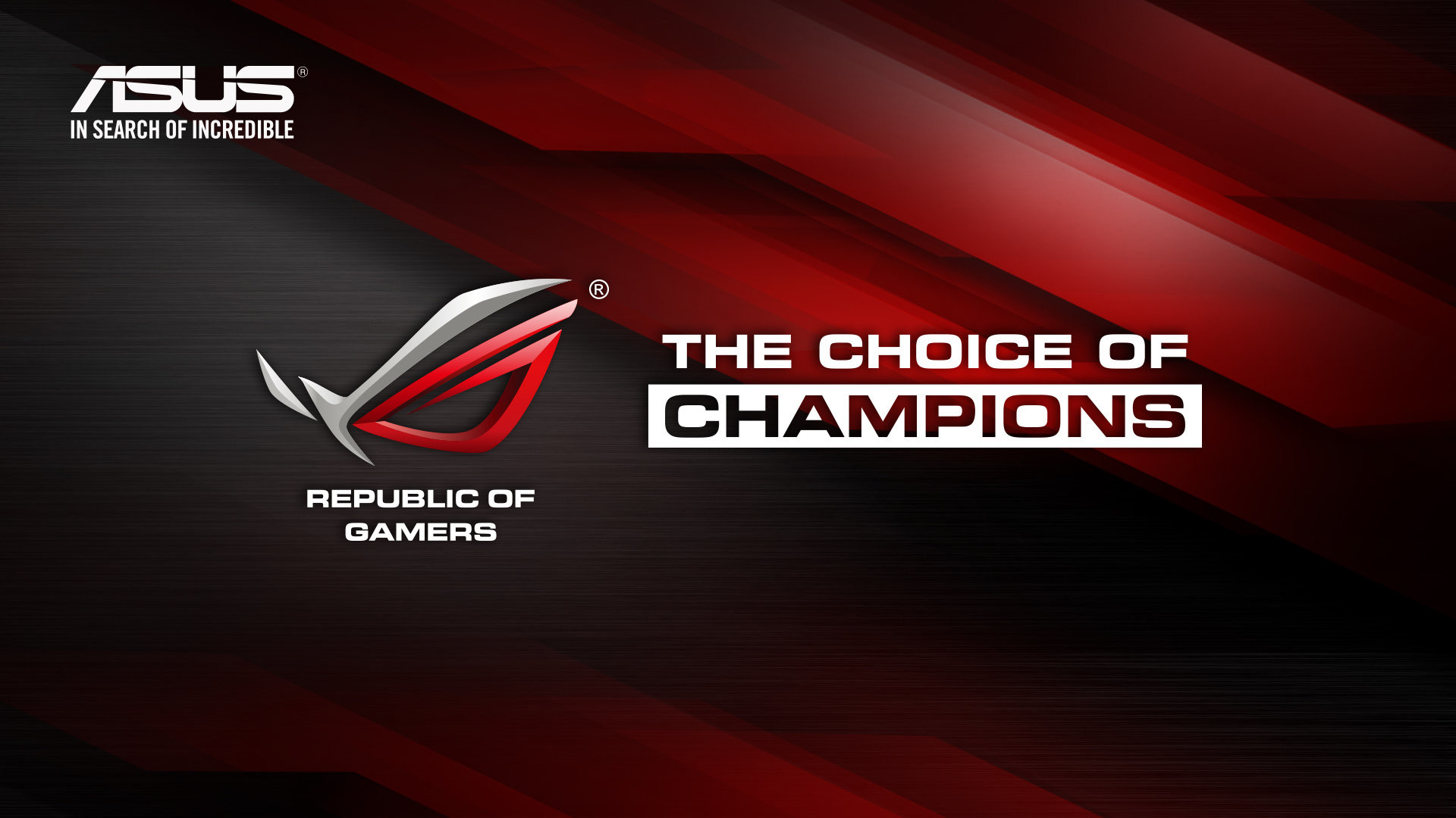 ASUS ROG, Republic of Gamers, The Choice of Champions, Rosso, Nero, sfondo 16:9 Full HD