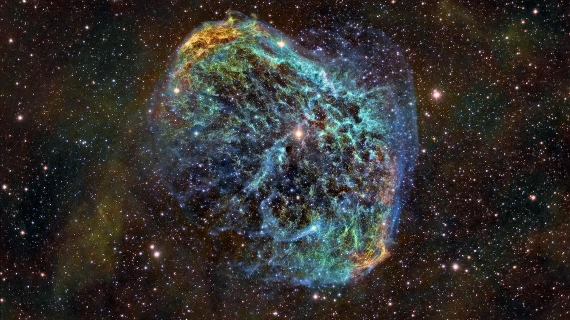 Resto di supernova, Stelle, Colori vivaci, Full HD, sfondo per portatile
