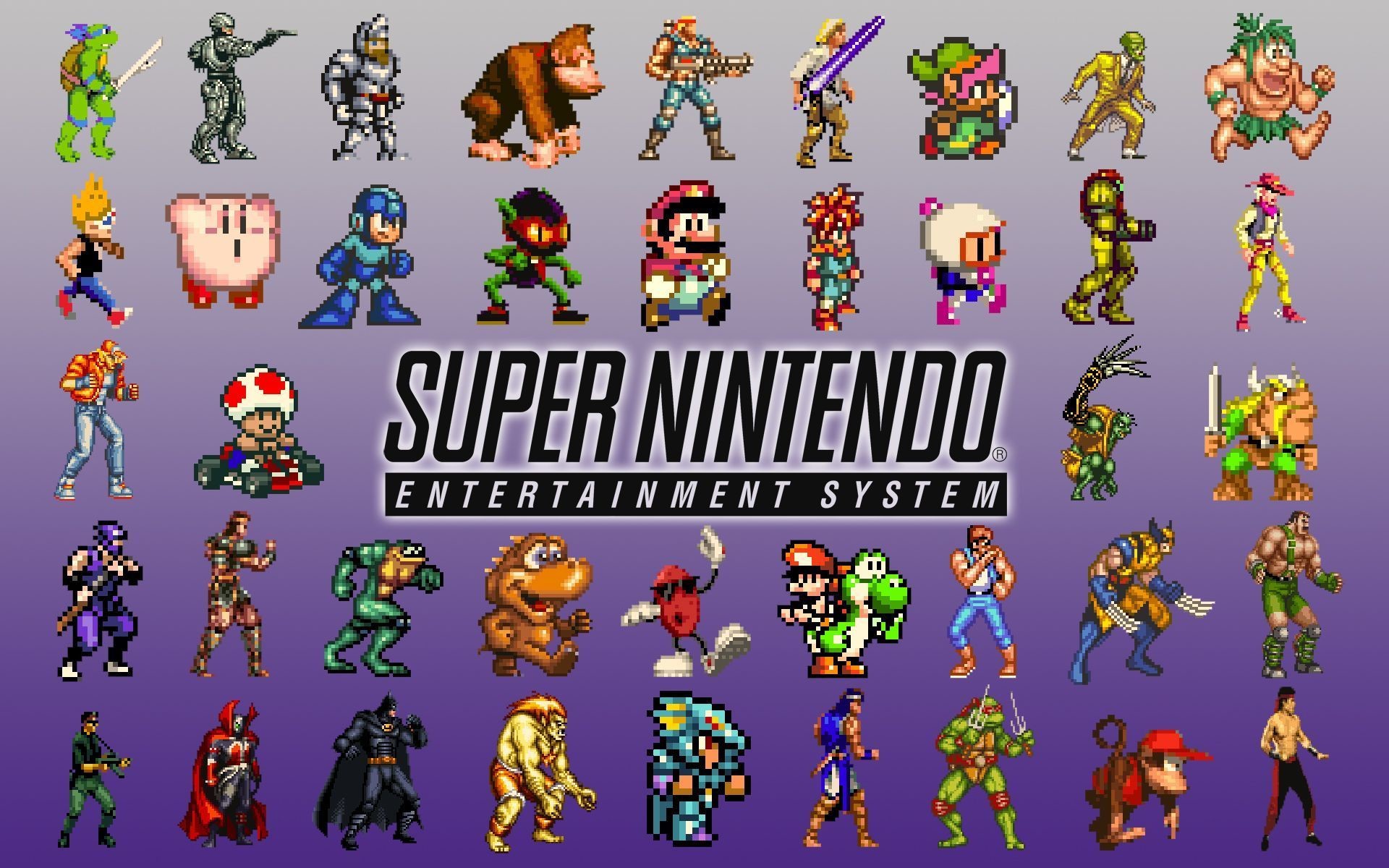 Super Nintendo Entertainment System, SNES, Pixel art, Personaggi retrò, Mega Man, sfondo per PC