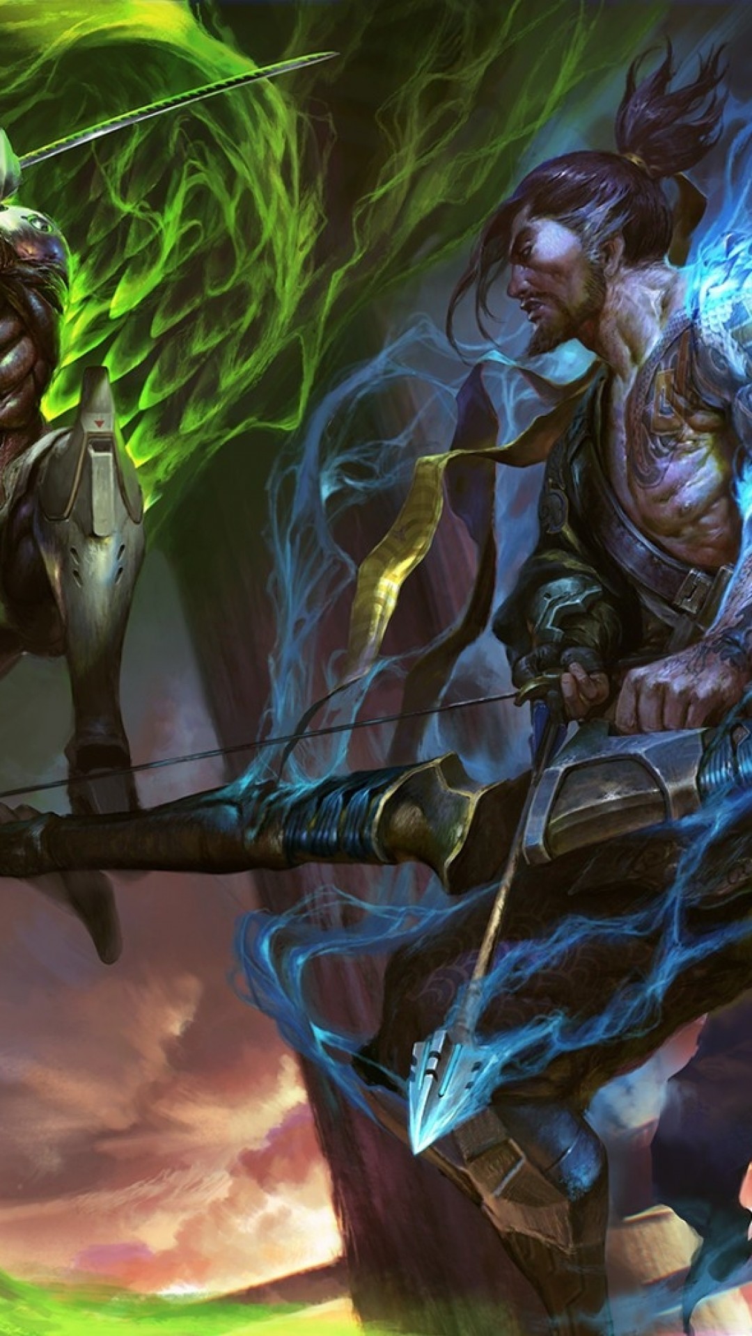 Genji, Hanzo, Overwatch, Draghi, wallpaper per iPhone e Android