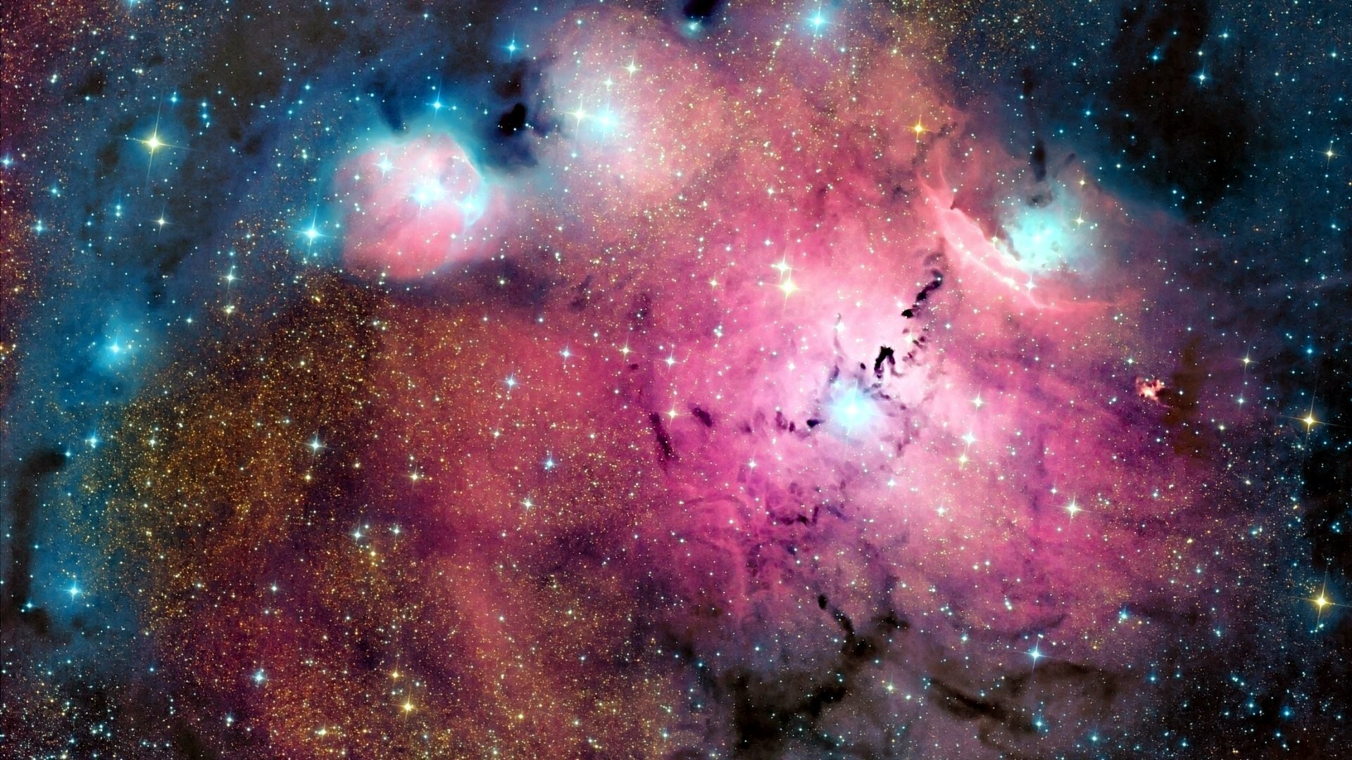Nebulosa, Spazio profondo, Rosa, Stelle, Full HD 1080p, sfondo desktop