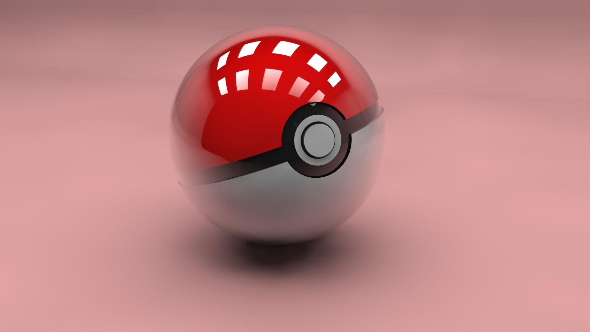 Poké Ball, Pokémon, 3D, Sfondo rosa, Full HD, wallpaper per computer