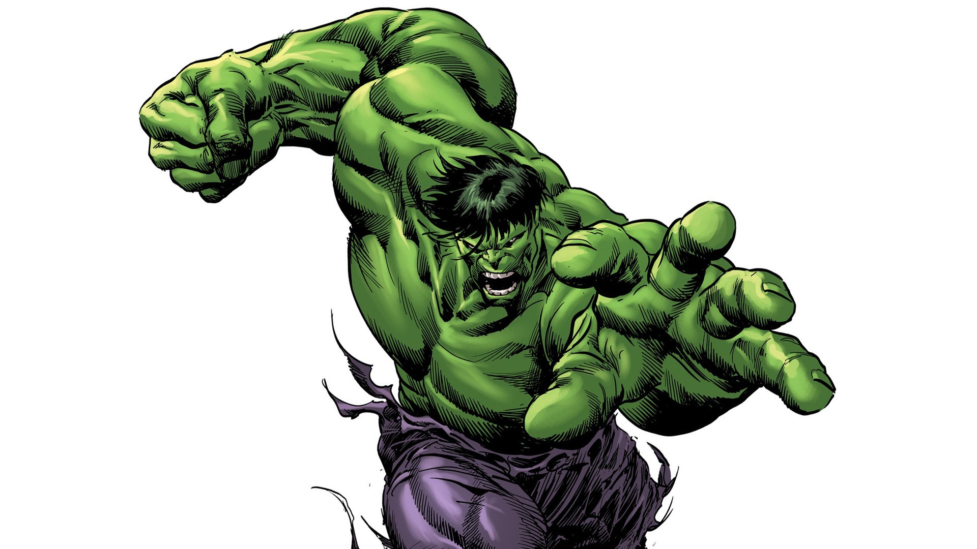 Hulk, Marvel Comics, Pugno, Sfondo bianco, 16:9 Full HD, wallpaper widescreen