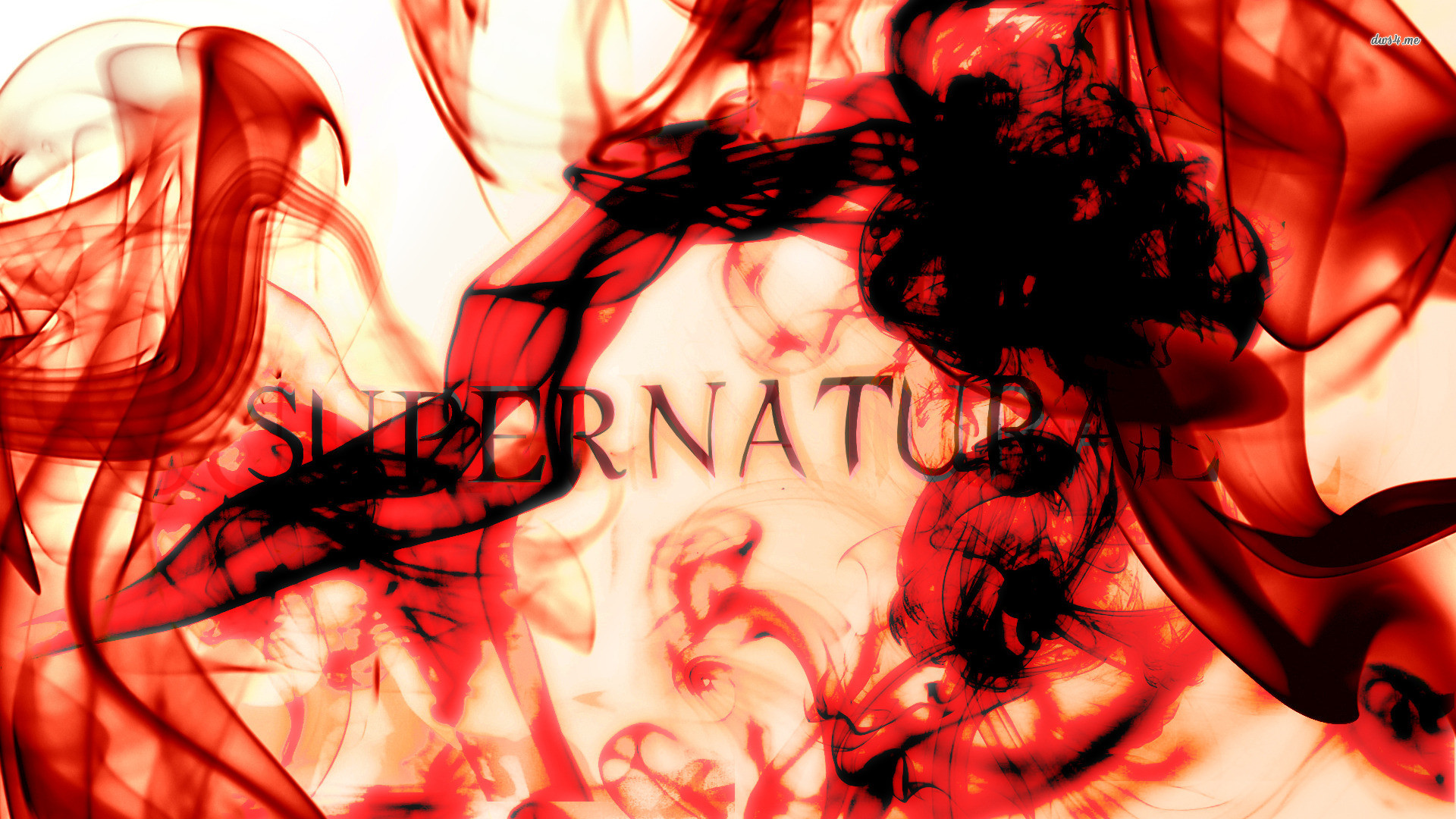 Logo Supernatural, Fumo rosso, Astratto, Full HD, sfondo desktop