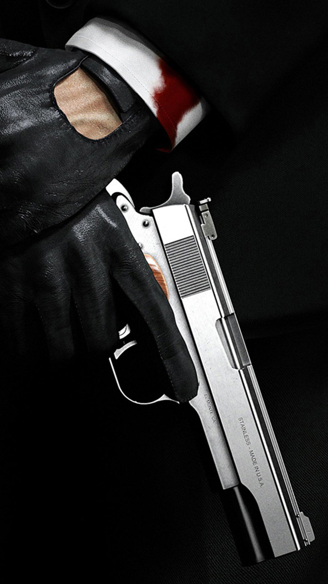 Pistola, Guanto, Sfondo nero, 1080x1920, schermata di blocco iPhone