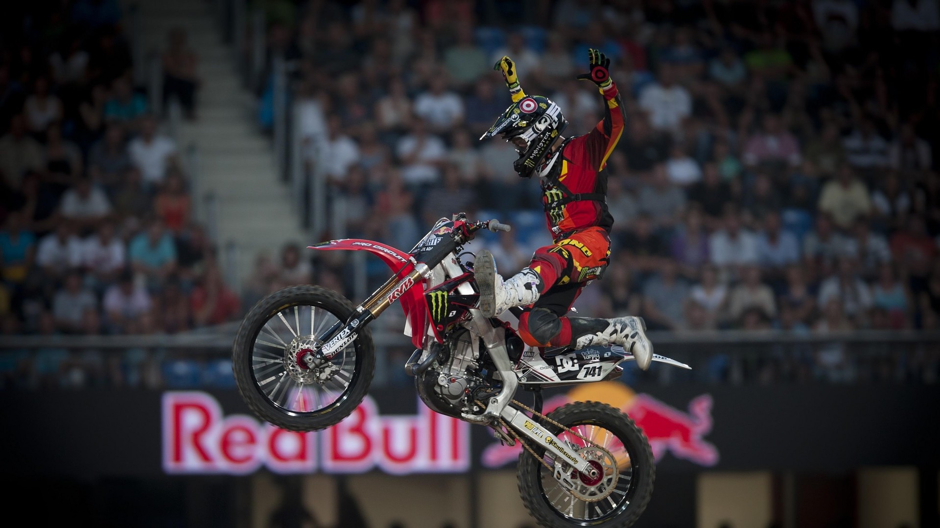 Red Bull X-Fighters, Motocross freestyle, Acrobazia, Pubblico, 1920x1080, sfondo per PC