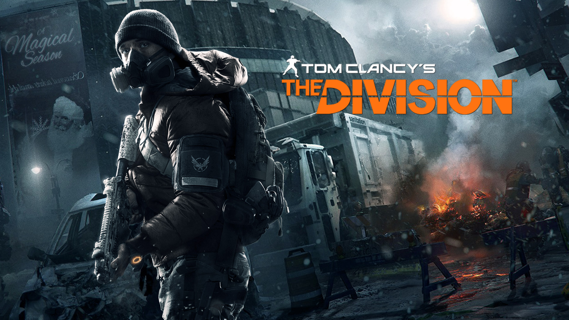 Tom Clancy's The Division, Cleaners, Maschera antigas, Logo, 16:9 Full HD, sfondo widescreen