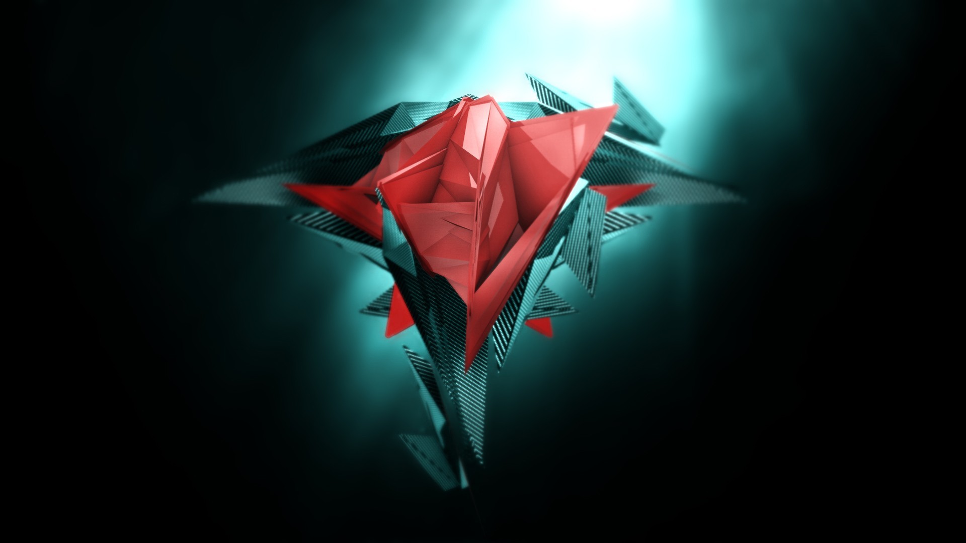 Poliedro, Origami, Arte 3D, Sfondo scuro, Full HD, wallpaper per computer