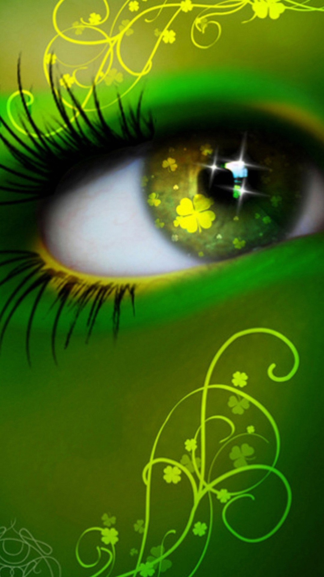 Occhio verde, Trucco, Arte digitale, Verde, immagine di sfondo iPhone 5S