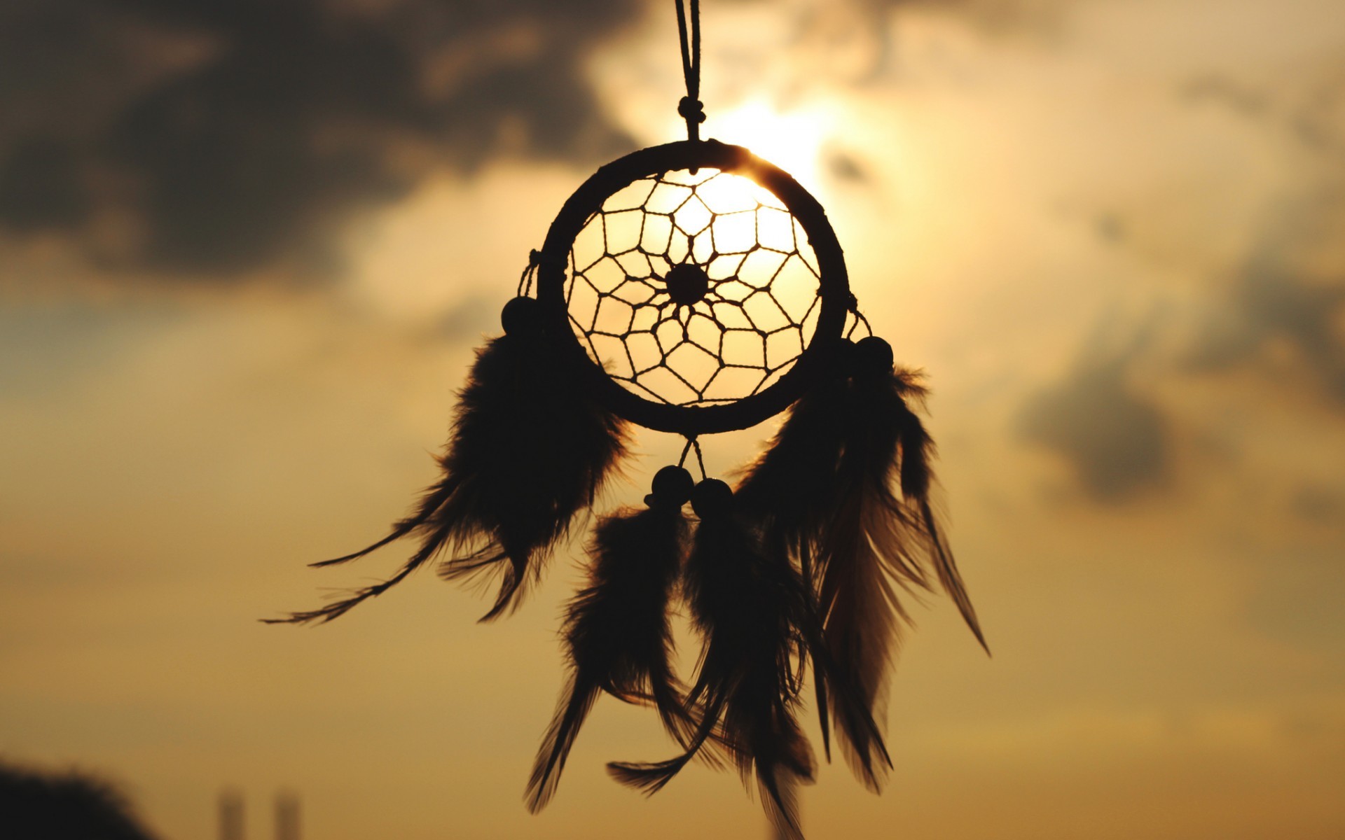 Acchiappasogni, Silhouette, Cielo, Tramonto, 1920x1200, wallpaper desktop