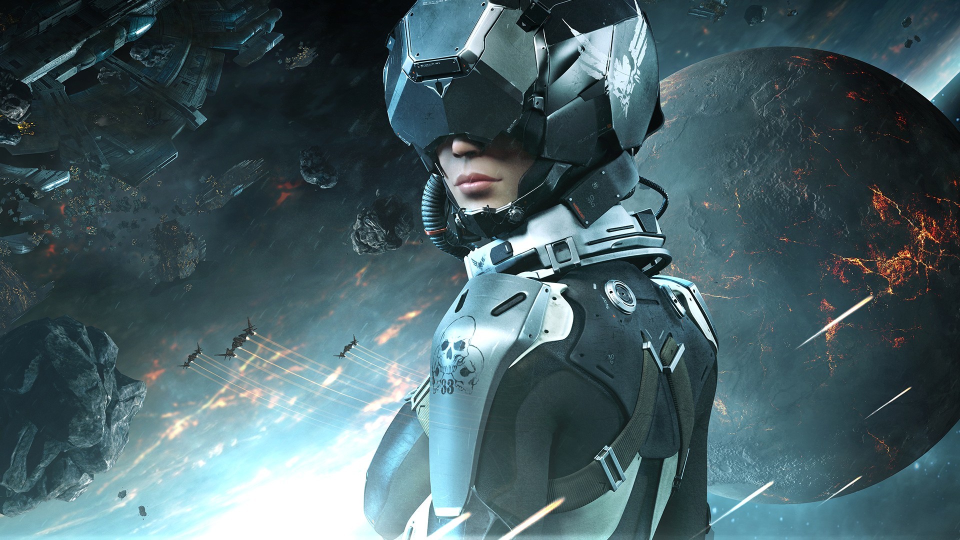 EVE Online, Pilota, Spazio, Asteroidi, 1920x1080, immagine di sfondo