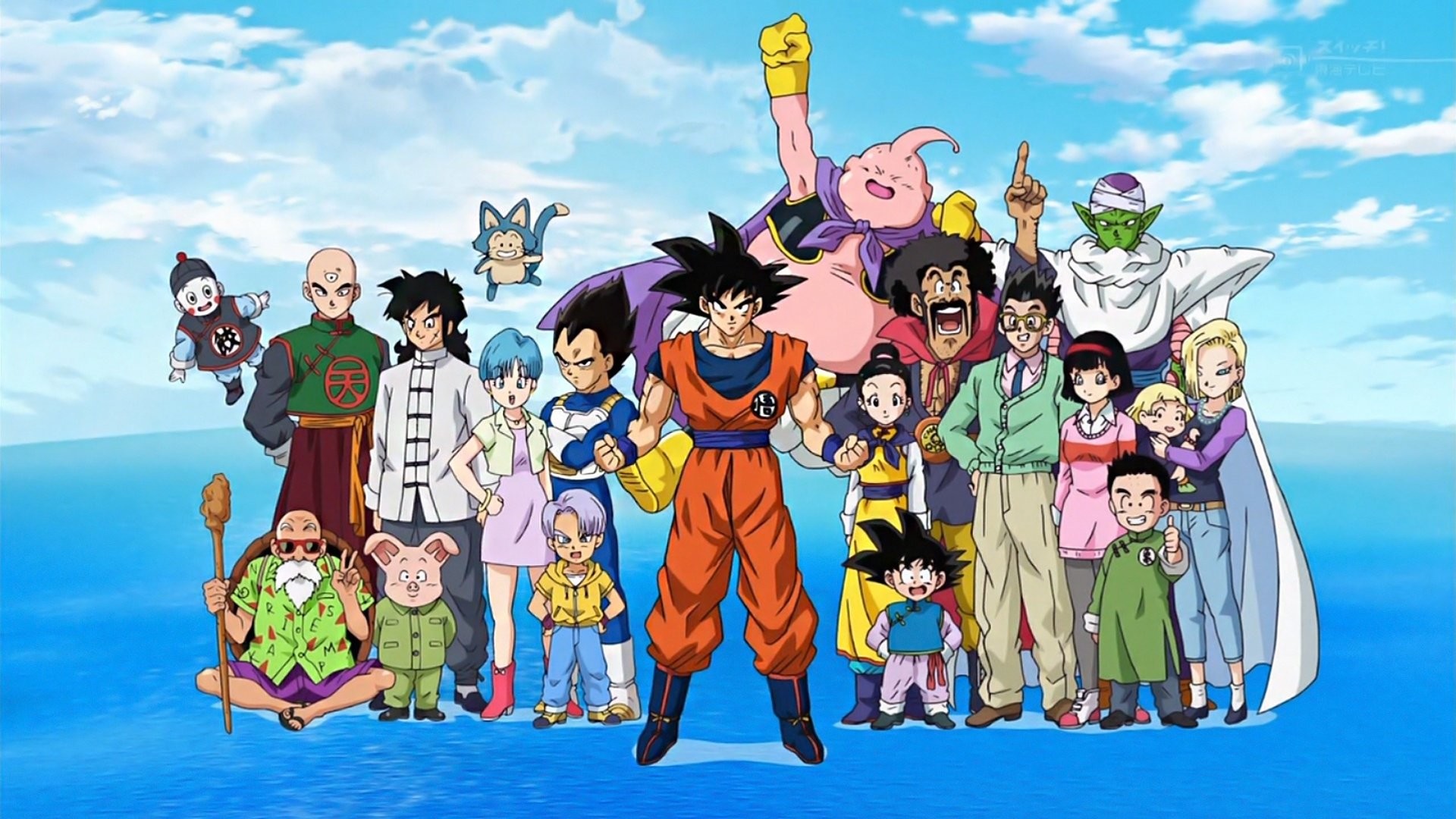 Goku, Bulma, Piccolo, Majin Bu, Mr. Satan, Dragon Ball, 1920x1080, sfondo per PC