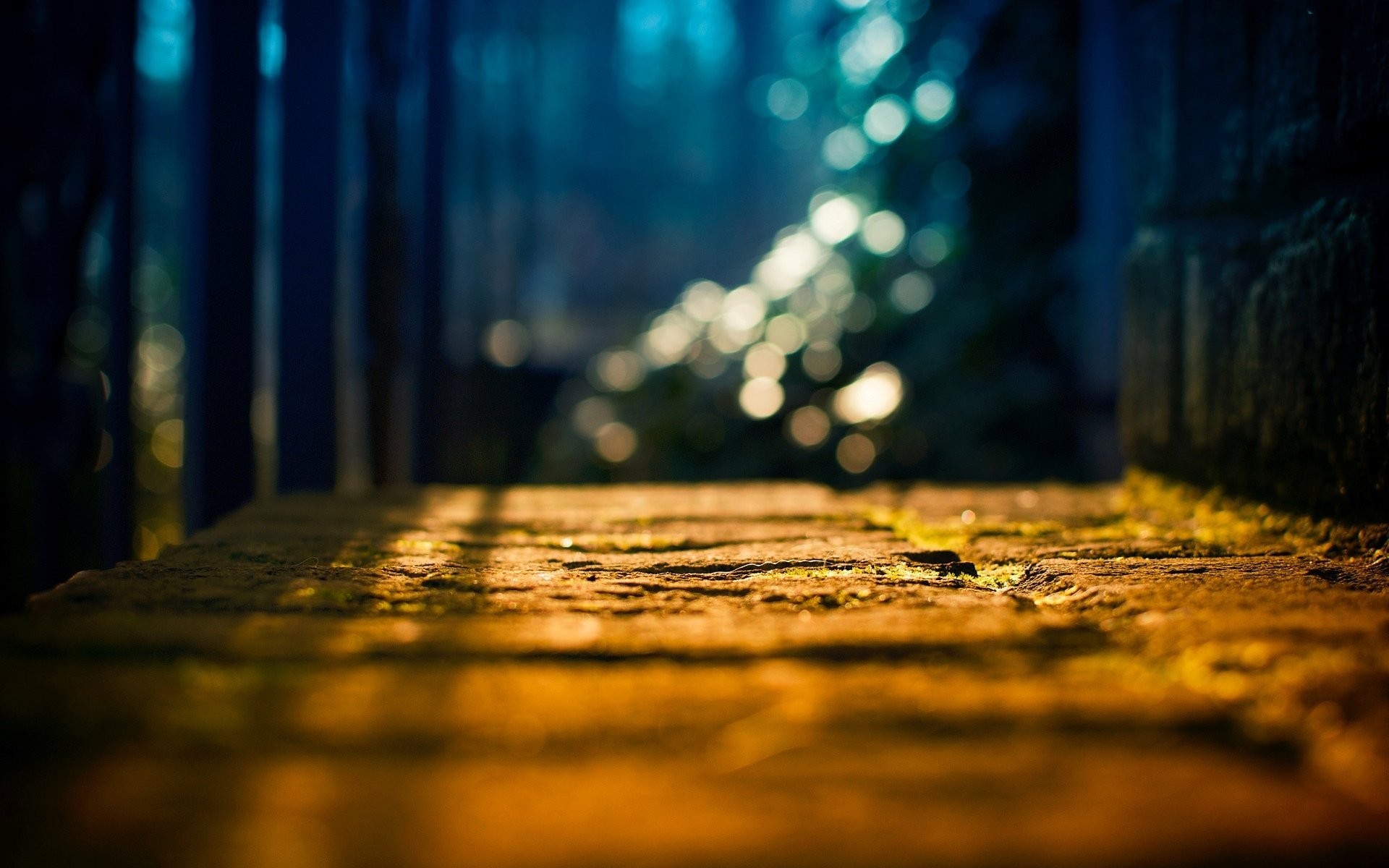 Profondità di campo, Muretto, Bokeh, Luce calda, 1920x1200, sfondo per PC