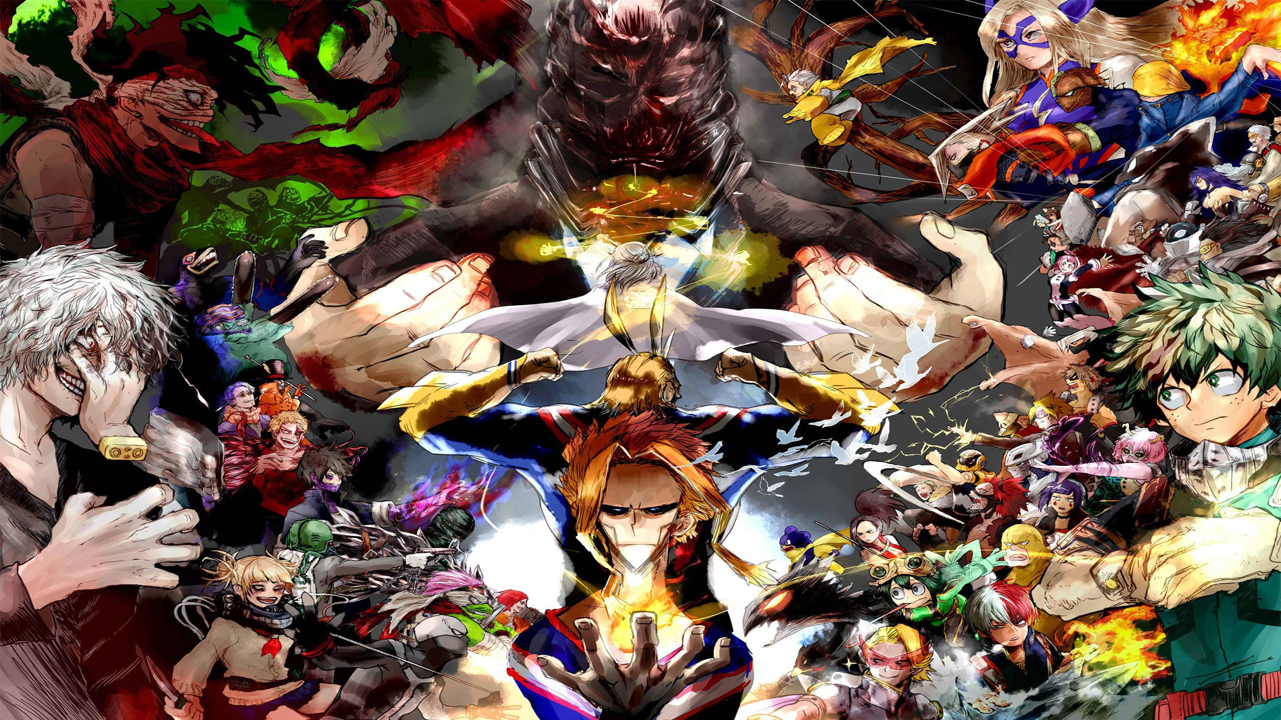 All Might, All For One, Izuku Midoriya, My Hero Academia, Collage, sfondo Windows 11