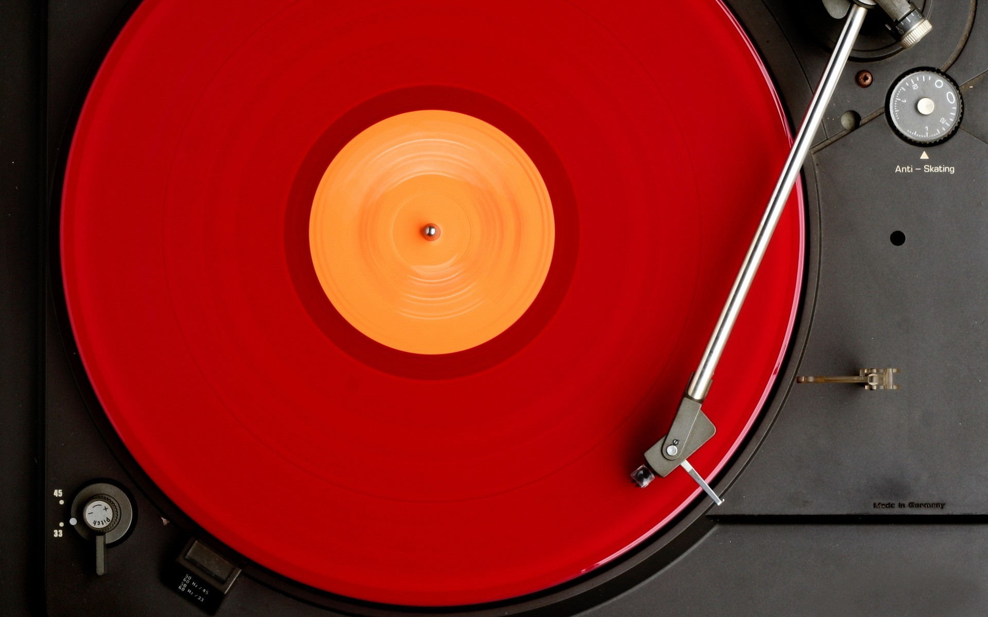 Vinile rosso, Giradischi, Vista dall'alto, 1920x1200, sfondo MacBook Pro