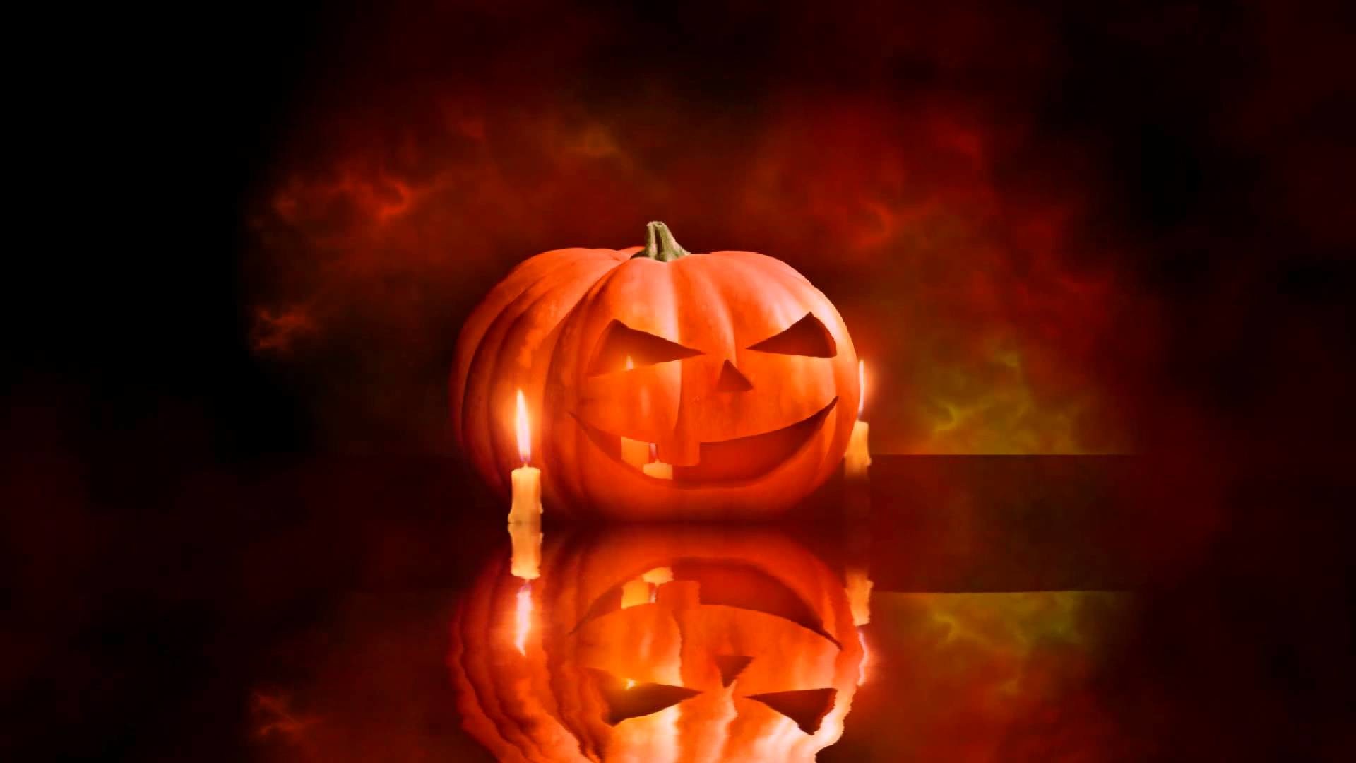 Jack-o'-lantern, Candela, Riflesso, 1920x1080, sfondo per PC