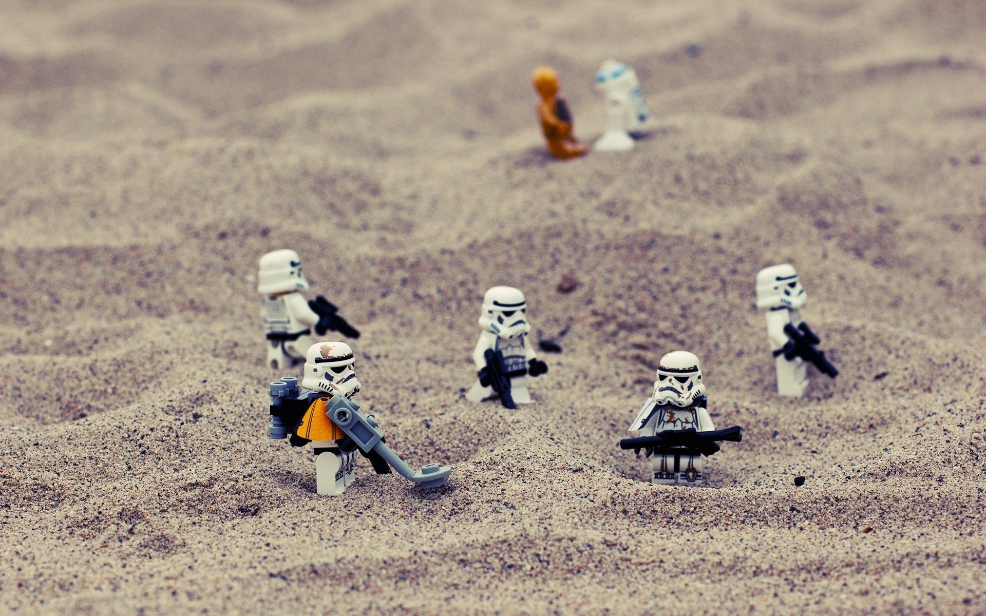 Stormtrooper, Star Wars, LEGO, Sabbia, Full HD, wallpaper per portatile