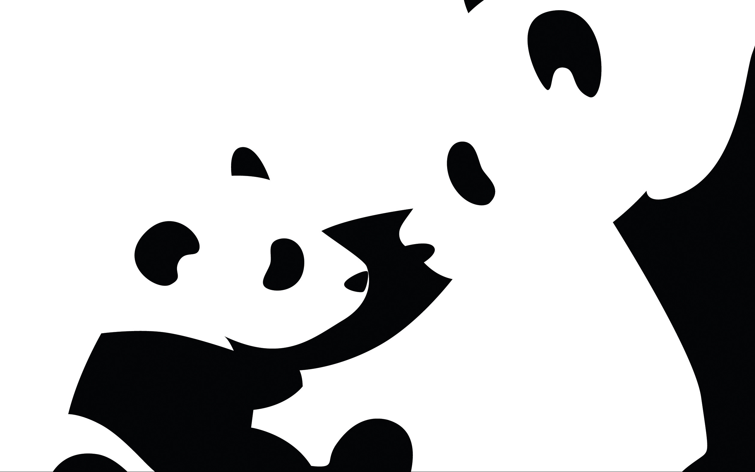 Panda, Minimalista, Bianco e nero, 2516x1574, sfondo MacBook Pro