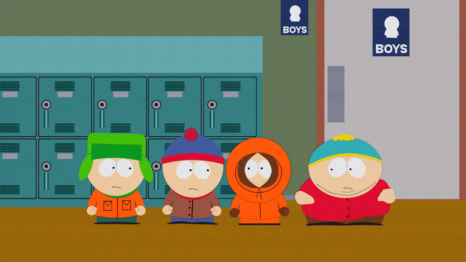 South Park, Kyle Broflovski, Stan Marsh, Kenny McCormick, Eric Cartman, Armadietti, sfondo 1080p