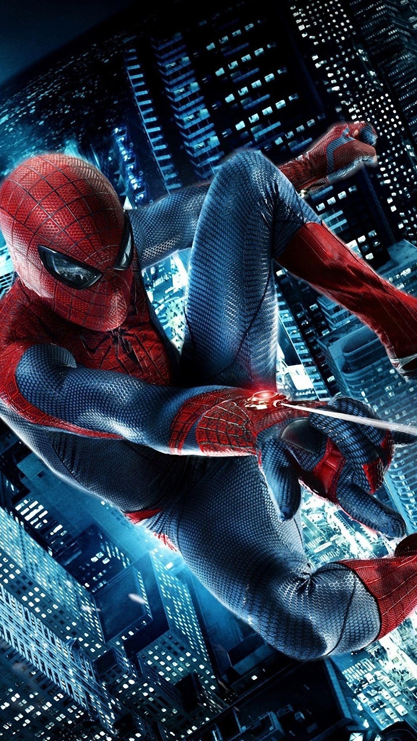 Spider-Man, Marvel, Grattacieli, Supereroe, Città, QHD+, wallpaper per smartphone