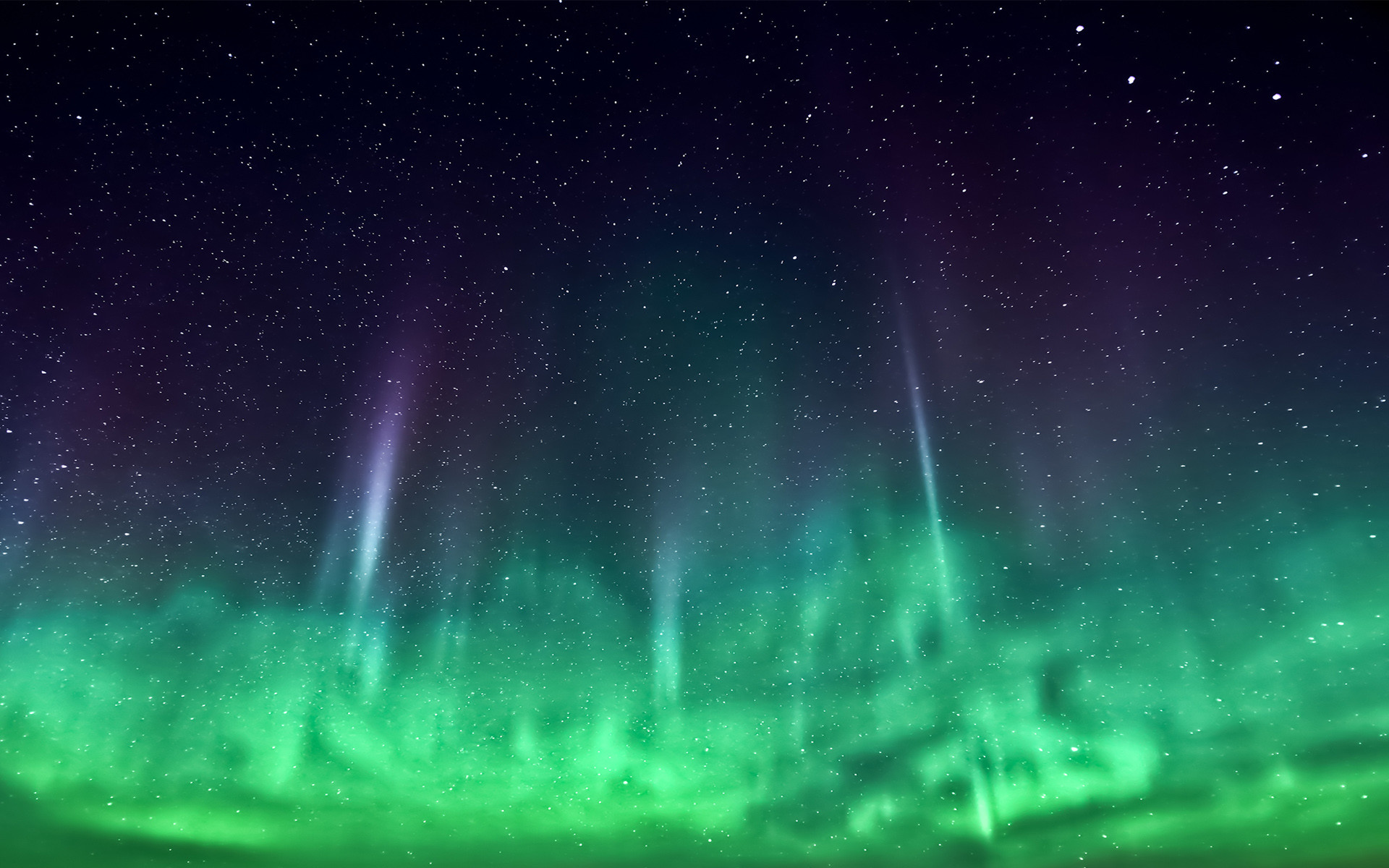 Aurora boreale, Verde, Cielo stellato, 16:10 Full HD, sfondo widescreen
