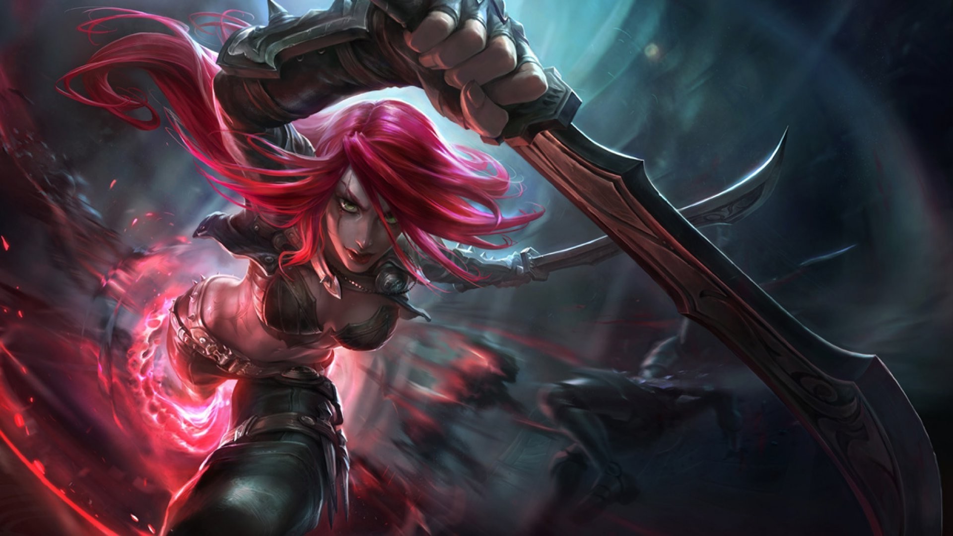 Katarina, League of Legends, Lame, Capelli rossi, 1920x1080, immagine di sfondo