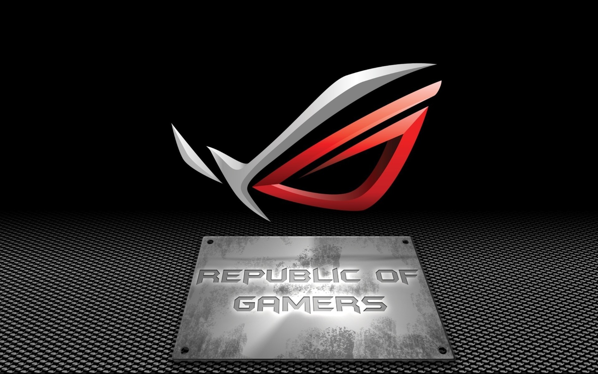 ASUS ROG, Republic of Gamers, Targa metallica, Logo ROG 3D, 1920x1200, immagine di sfondo