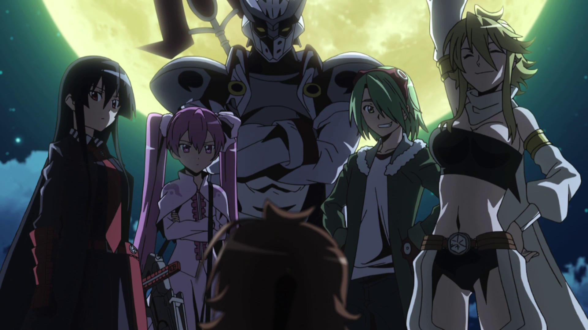 Night Raid, Akame ga Kill!, Akame, Mine, Leone, Luna piena, Full HD, sfondo per PC e portatile