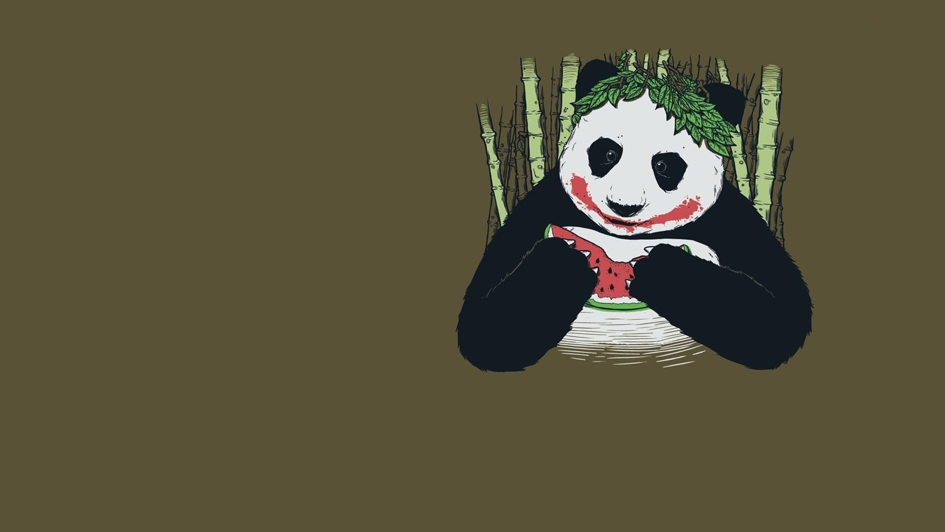 Joker, Panda, Parodia, Illustrazione, Bambù, Full HD, sfondo per PC