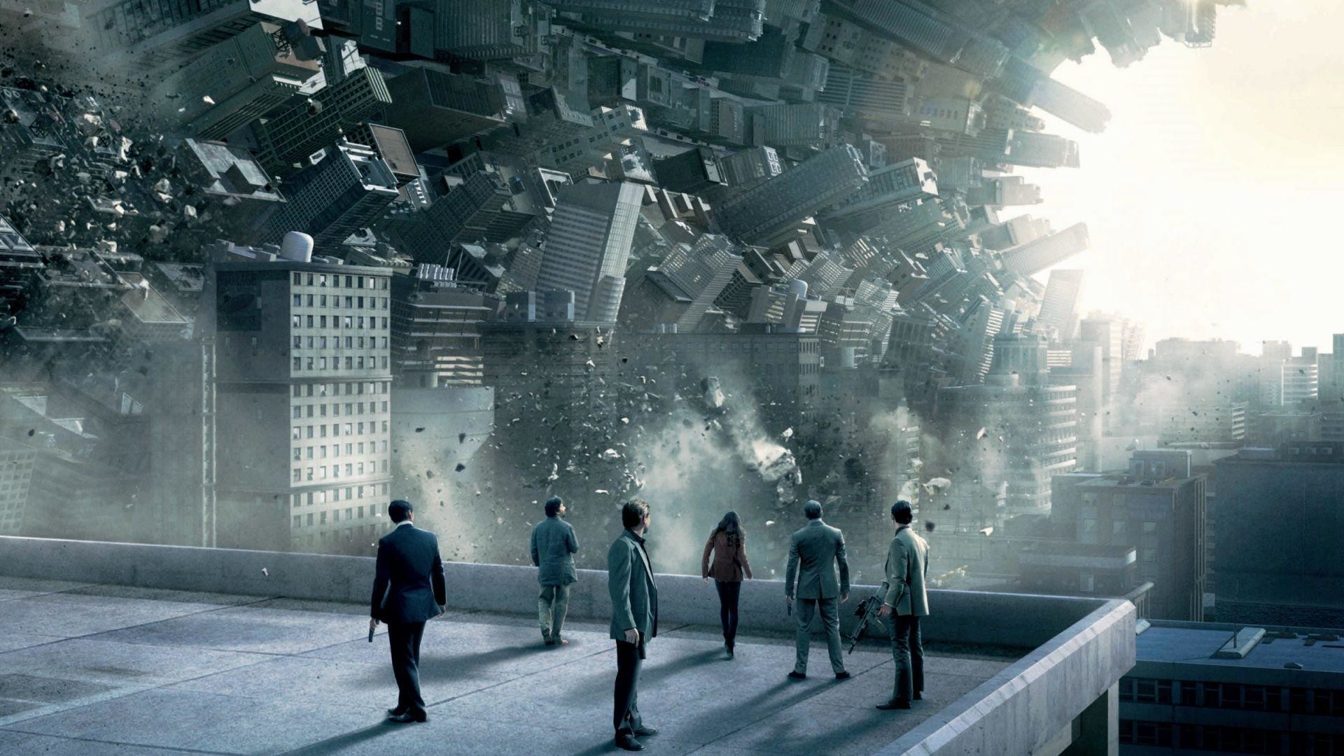 Inception, Città che si piega, Tetto, Personaggi, Locandina, 1920x1080, wallpaper desktop
