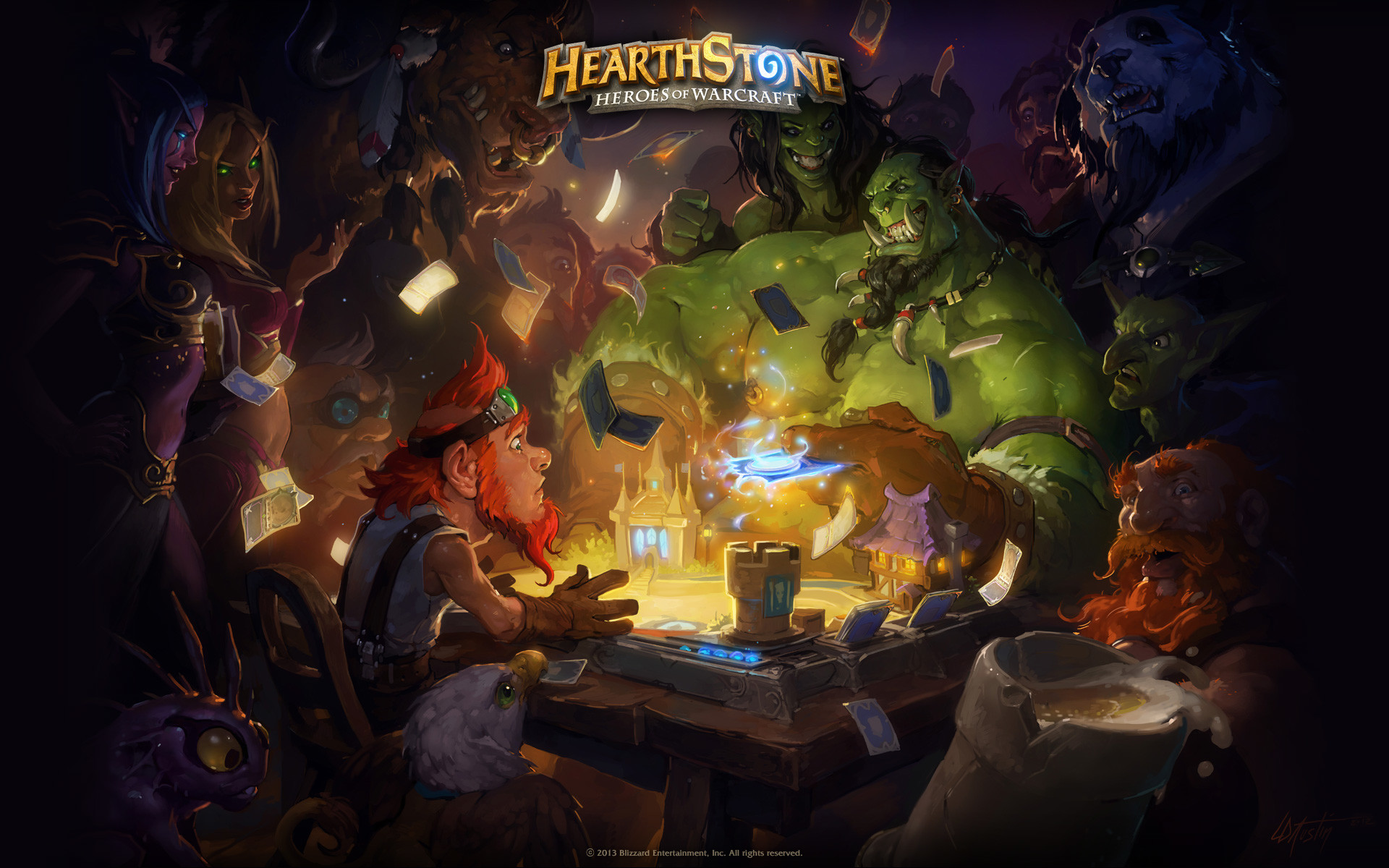 Hearthstone, Logo Hearthstone, Taverna, Orco, Carte, 1920x1200, immagine di sfondo