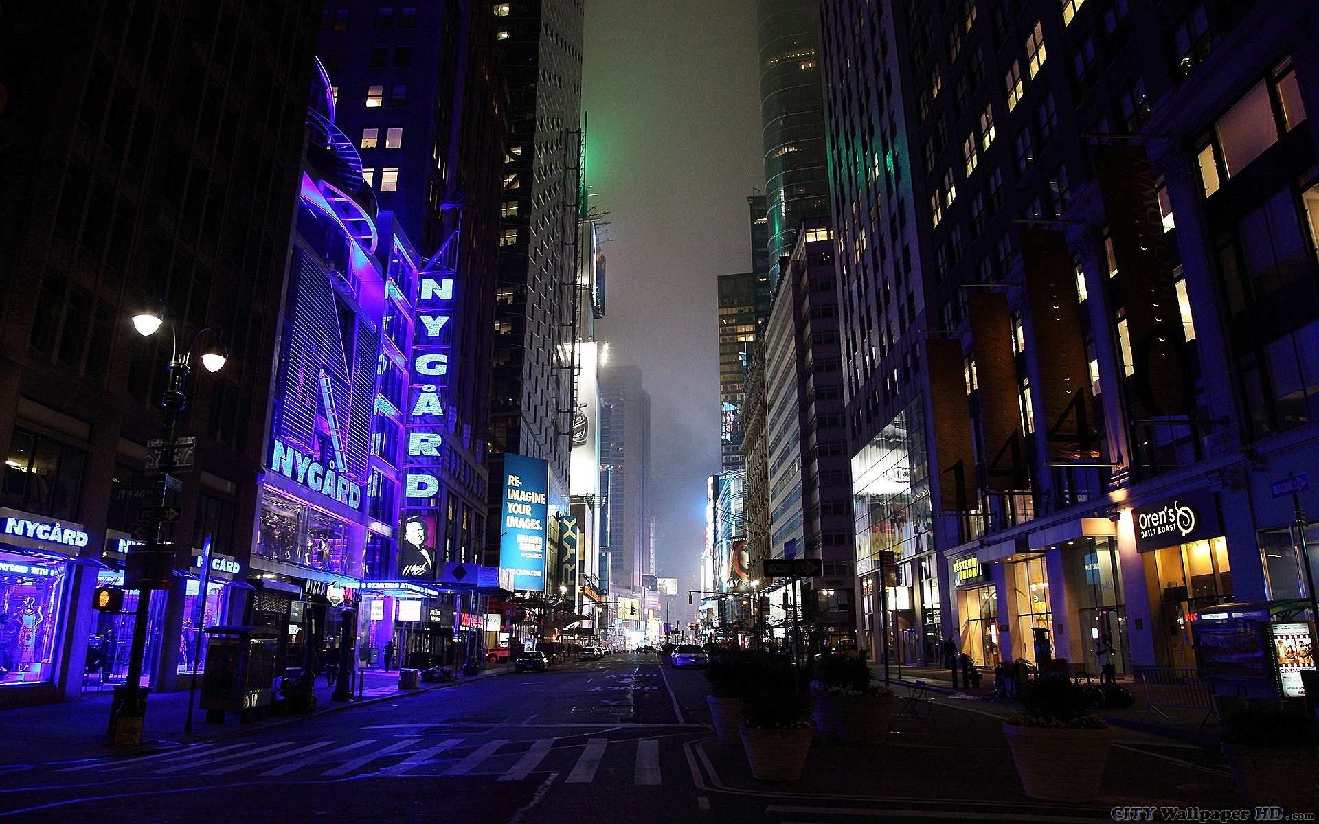 Times Square, Manhattan, New York, Strada, Notte, 1920x1200, wallpaper desktop